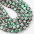 10mm Green Turtle Shell Glass Bead Strand 30-Inch Loop $5.00