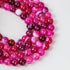 8mm Fushcia Dyed Banded Agate Bead Strand $7.50
