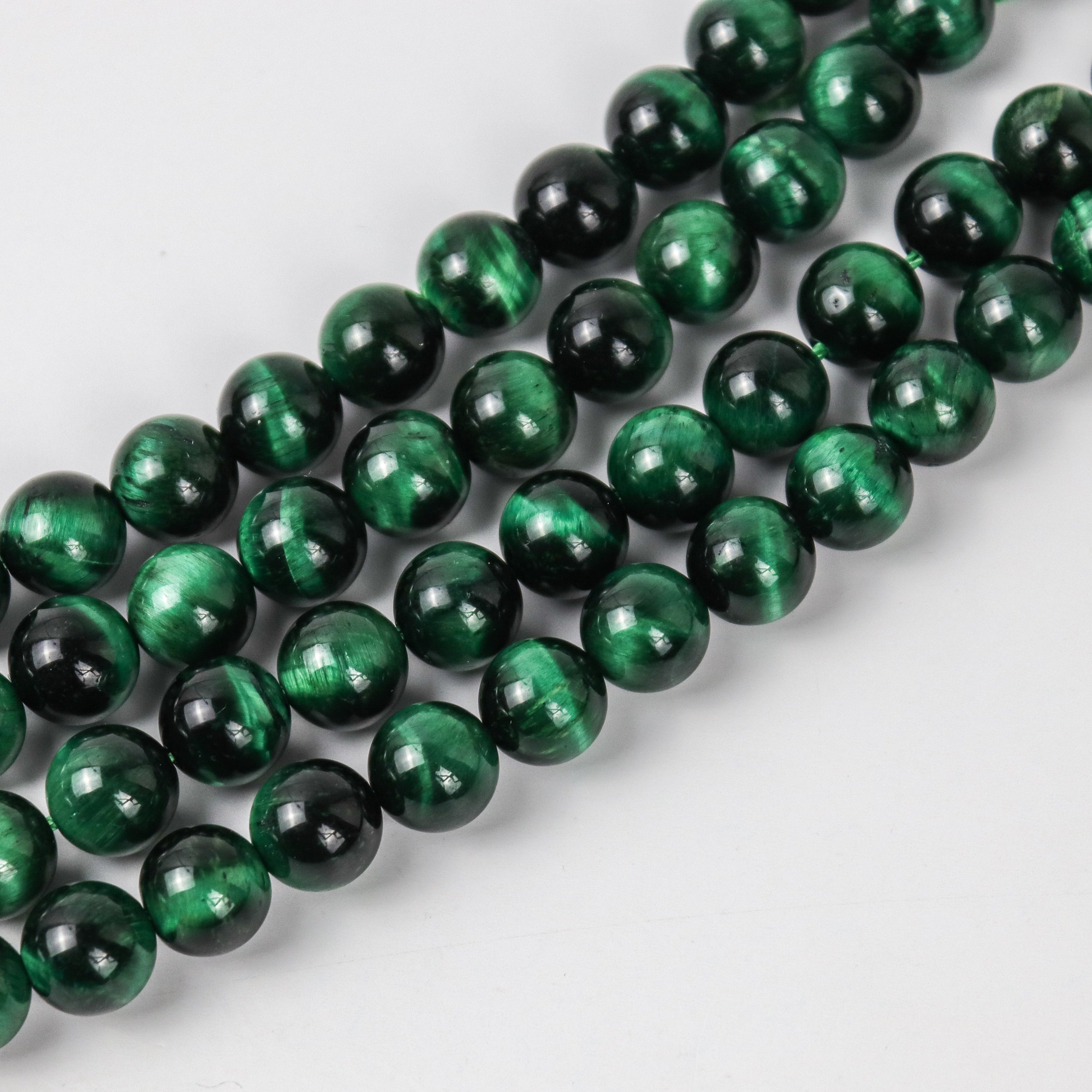 10mm Dyed Tiger's Eye Bead Half Strand