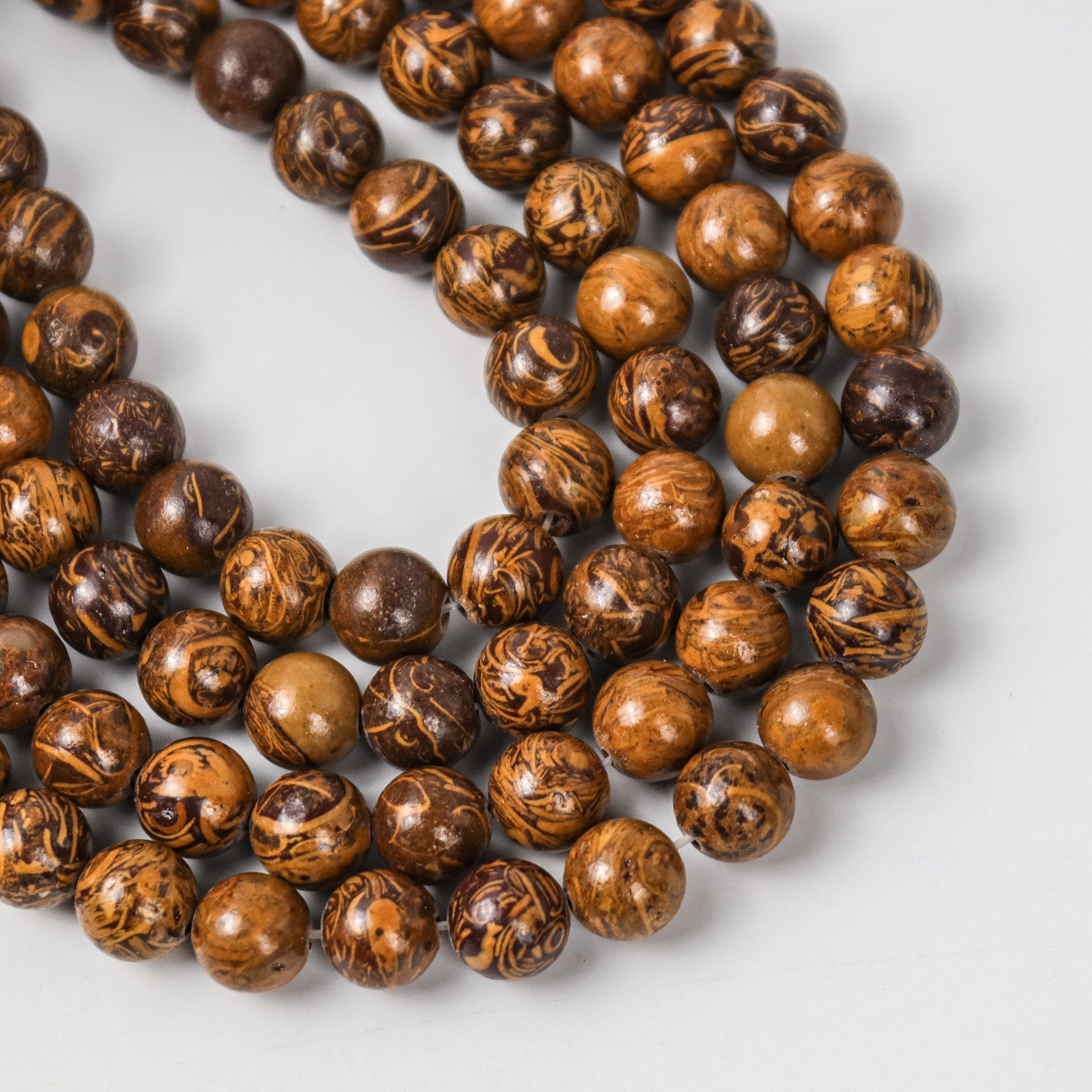 8mm Elephant Skin Jasper Bead Strand