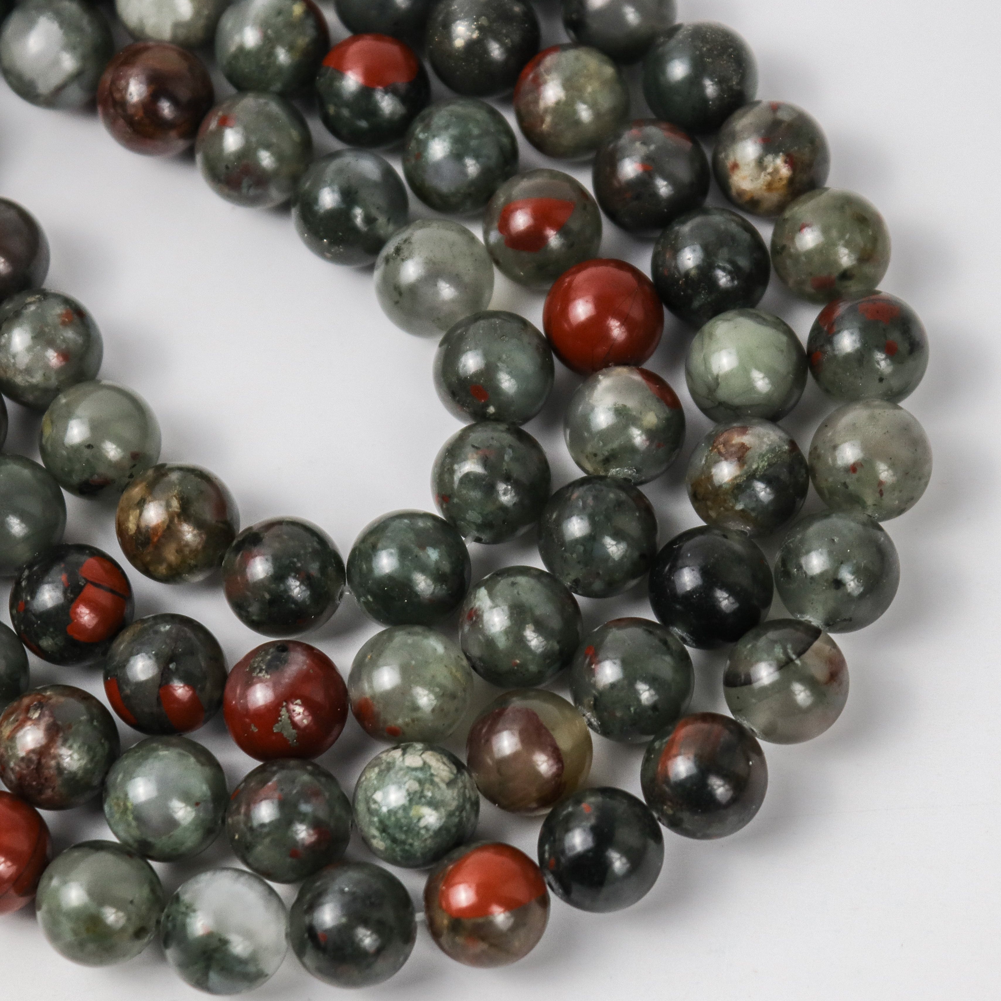 10mm African Bloodstone Bead Strand