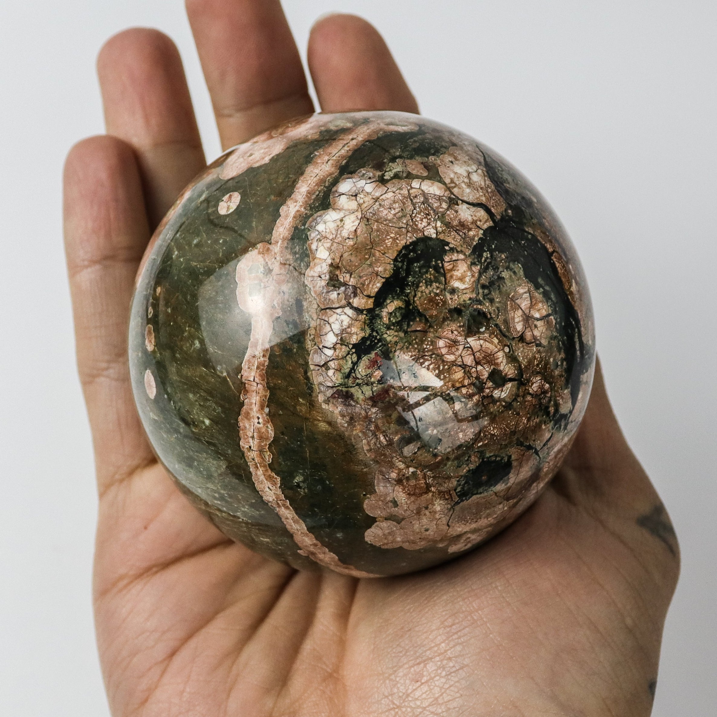 2.5 Inch Cherry Blossom Jasper Sphere $67