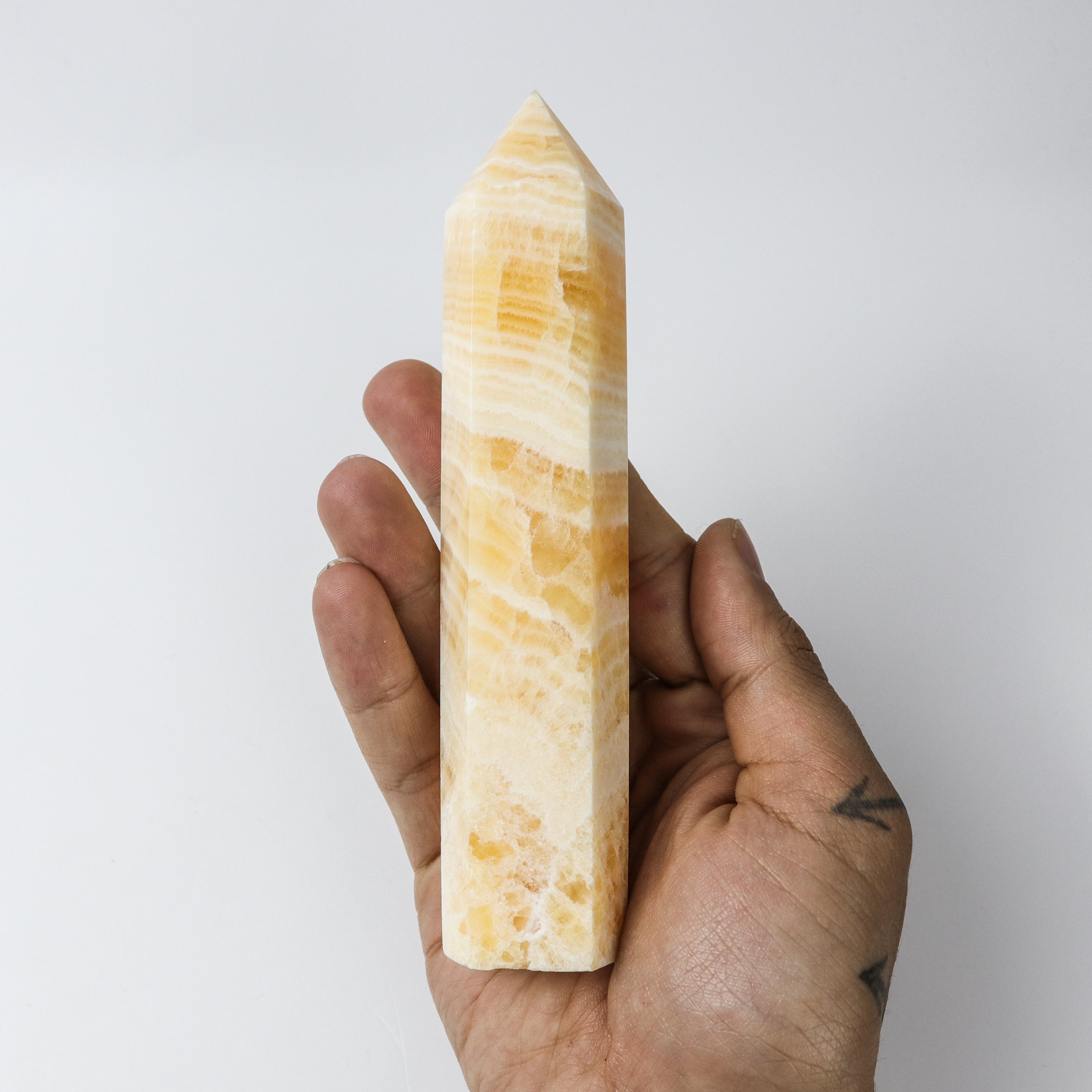 6 Inch Orange Calcite Tower $19