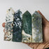 4-4.5 Inch Moss Agate Tower $10