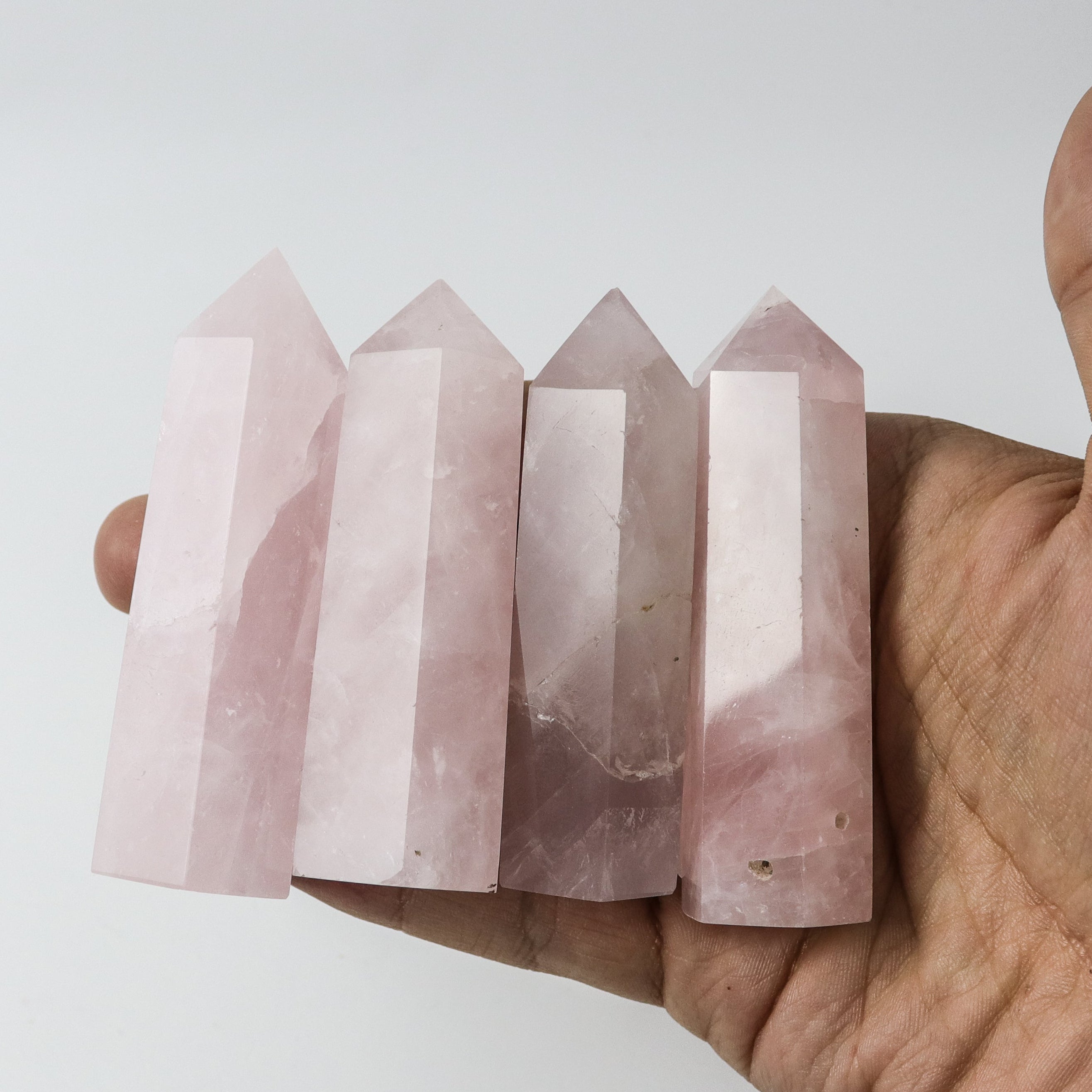 3-3.25 Inch Rose Quartz Tower $6