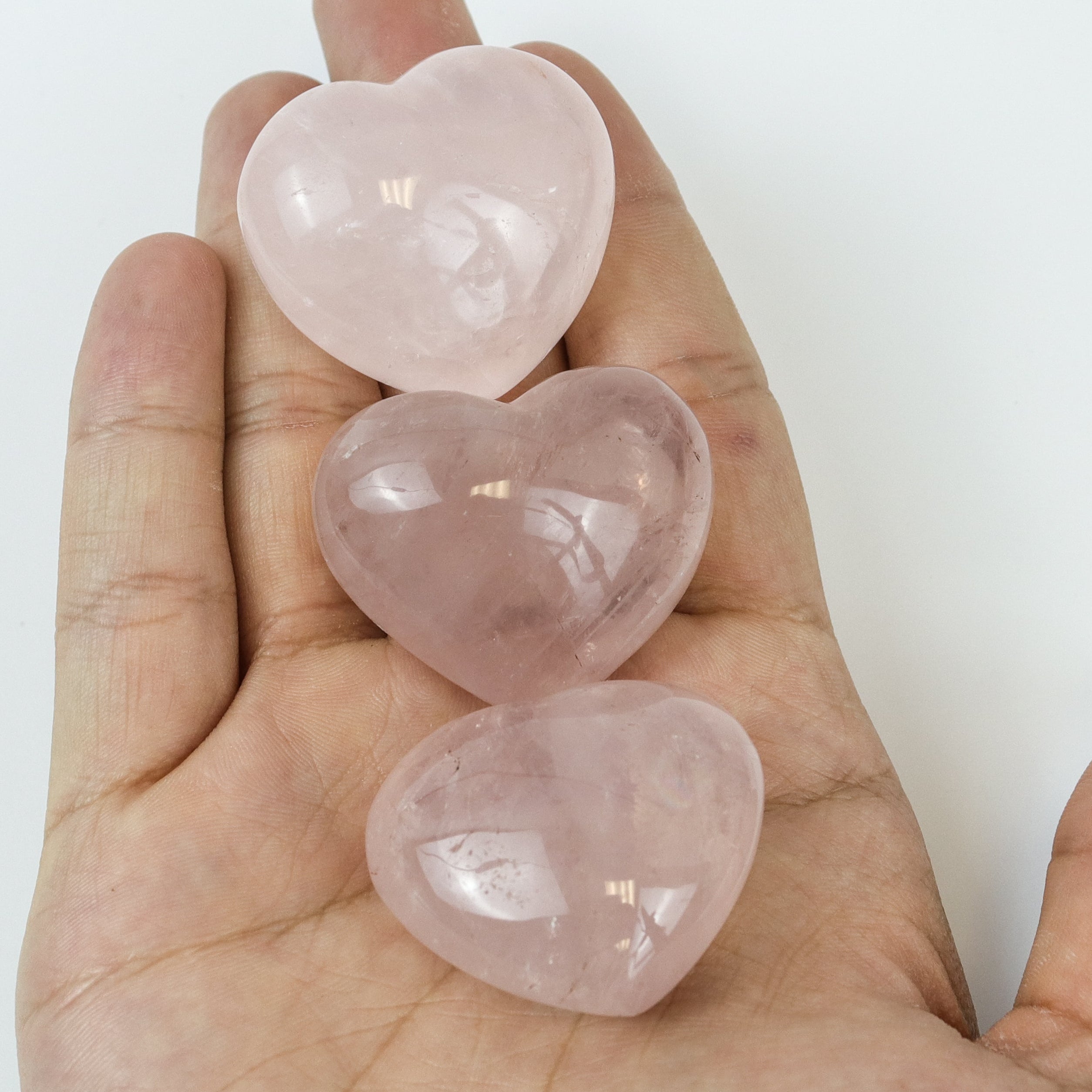 1 Inch Rose Quartz Heart $5