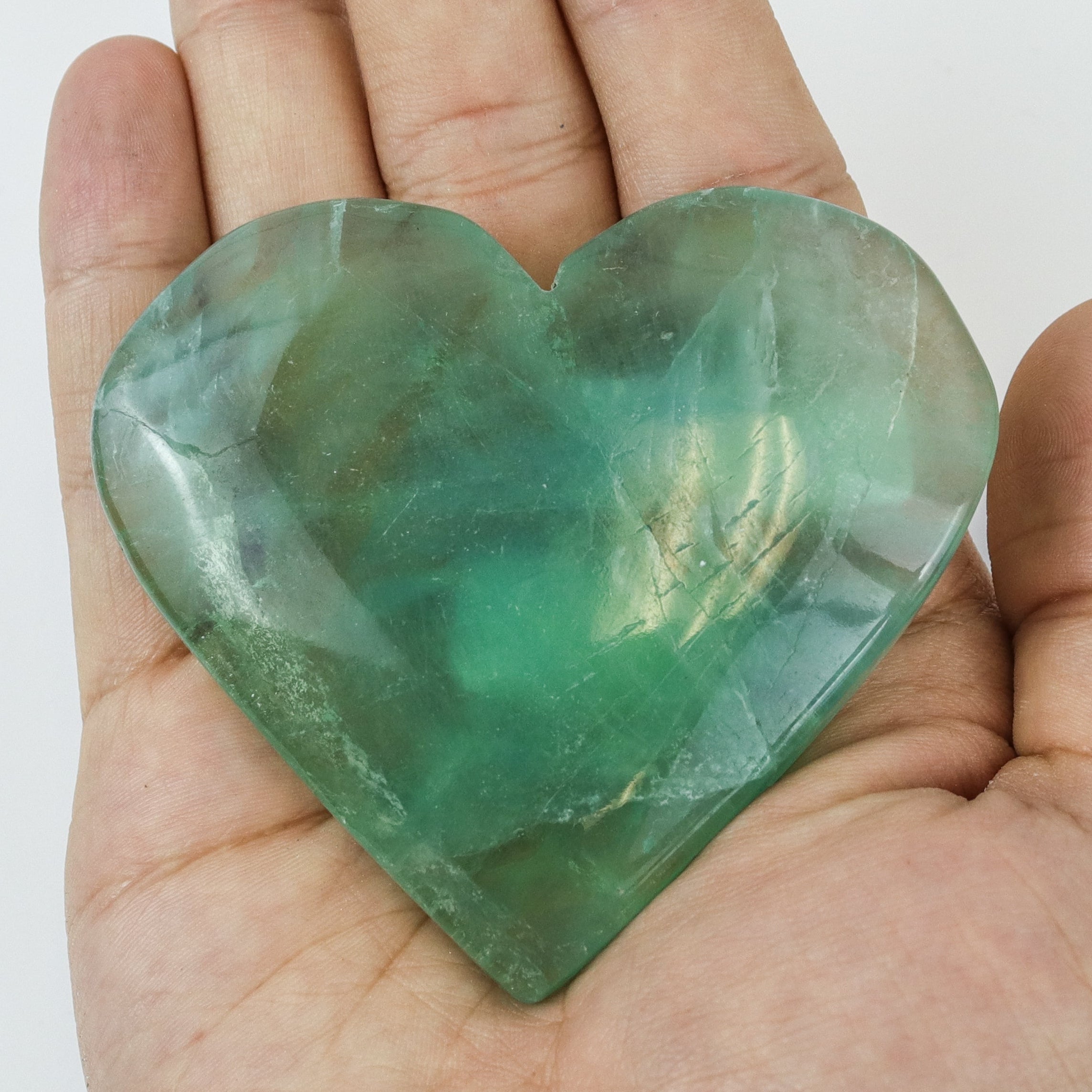 3 Inch Green Fluorite Heart $12