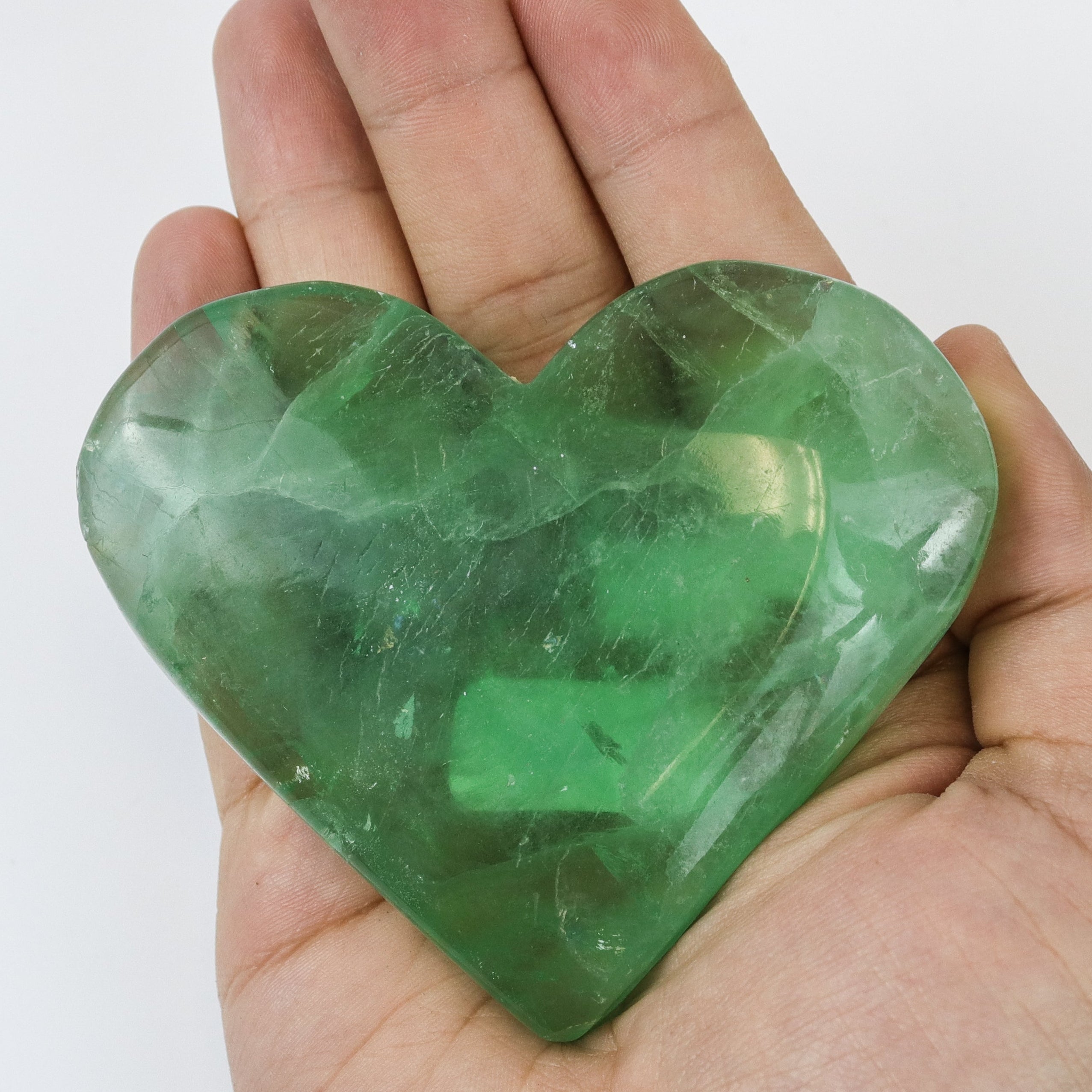 3.5 Inch Green Fluorite Heart $18