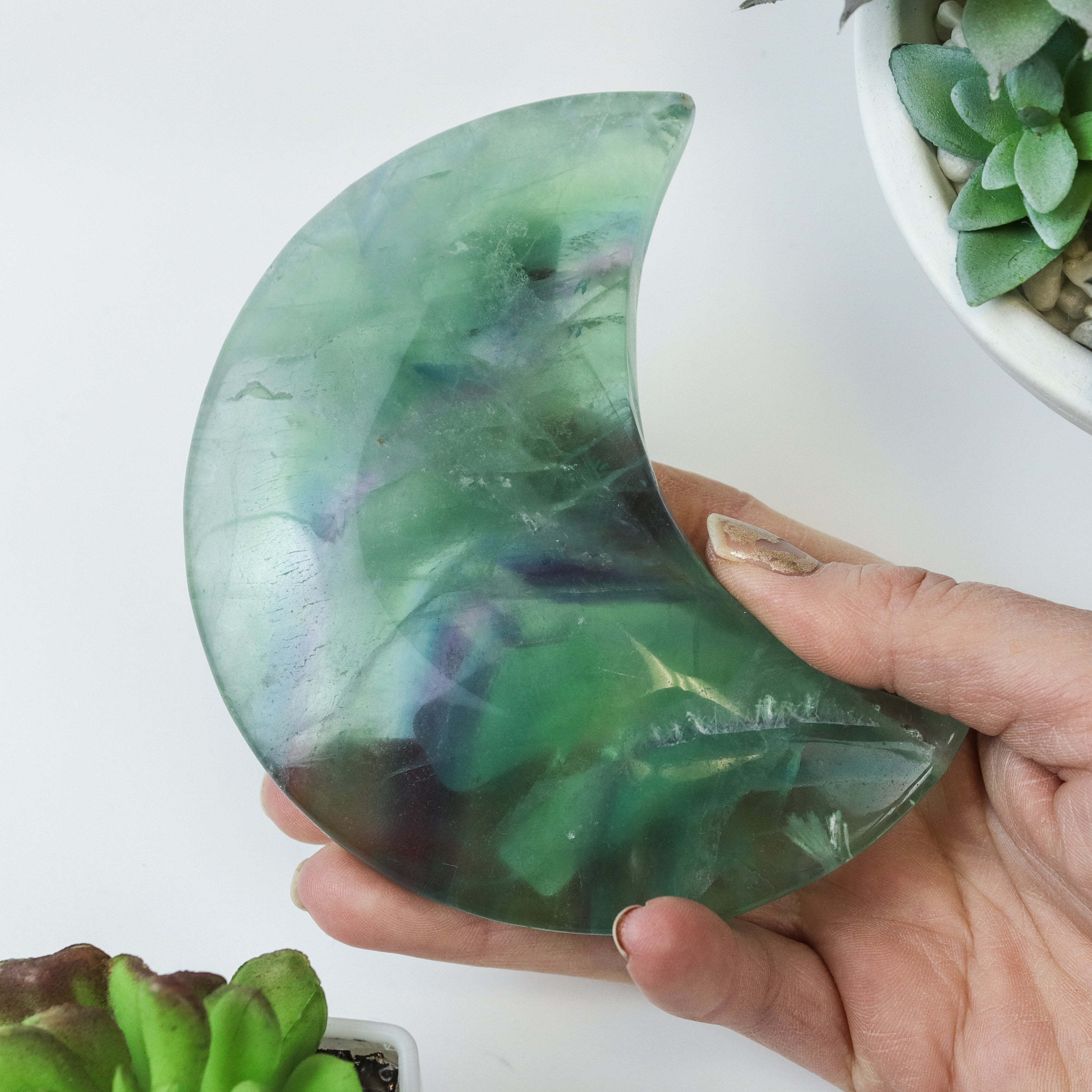 4.25 Inch Fluorite Moon w Stand $55