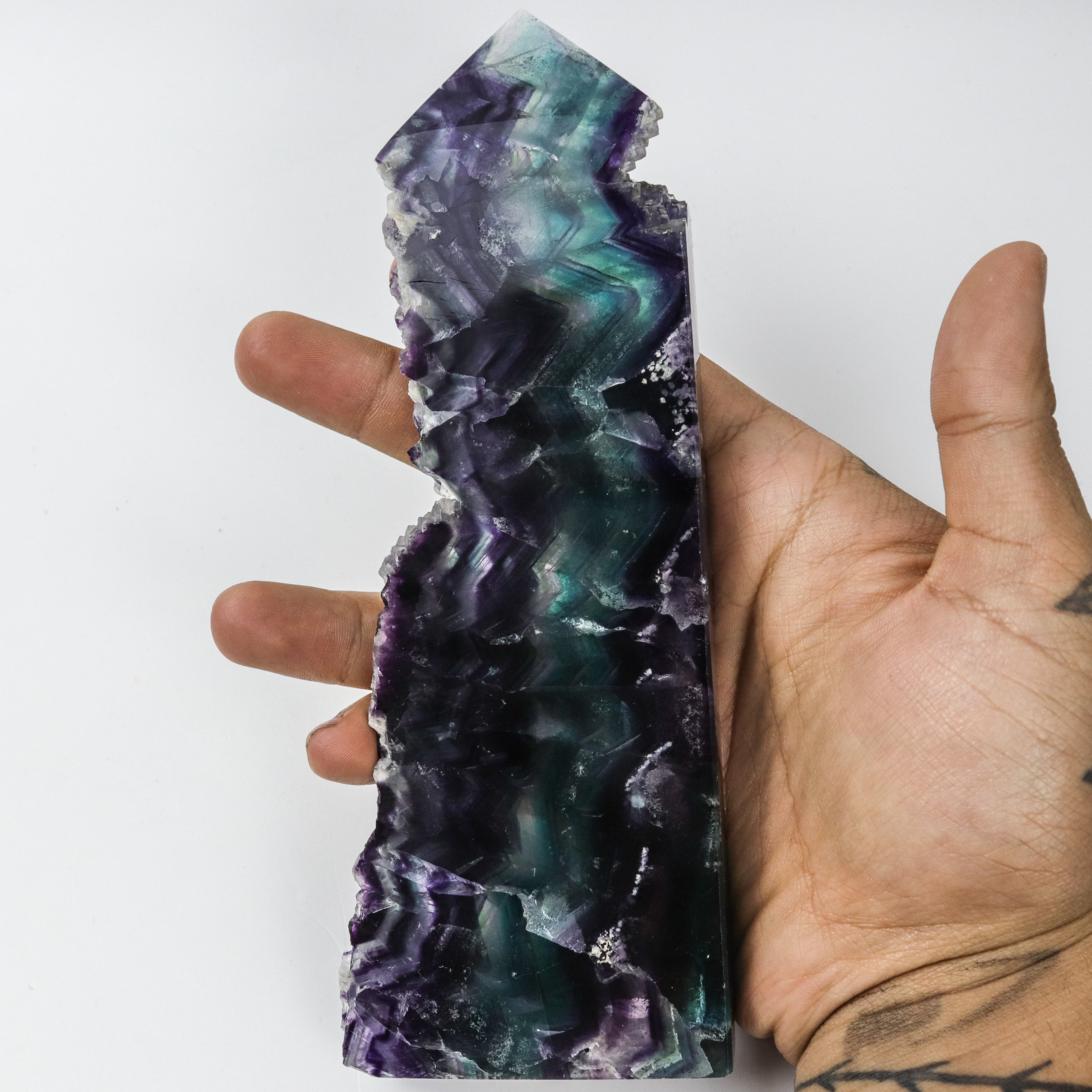 7.5 Inch Raw Edge Fluorite Tower $78
