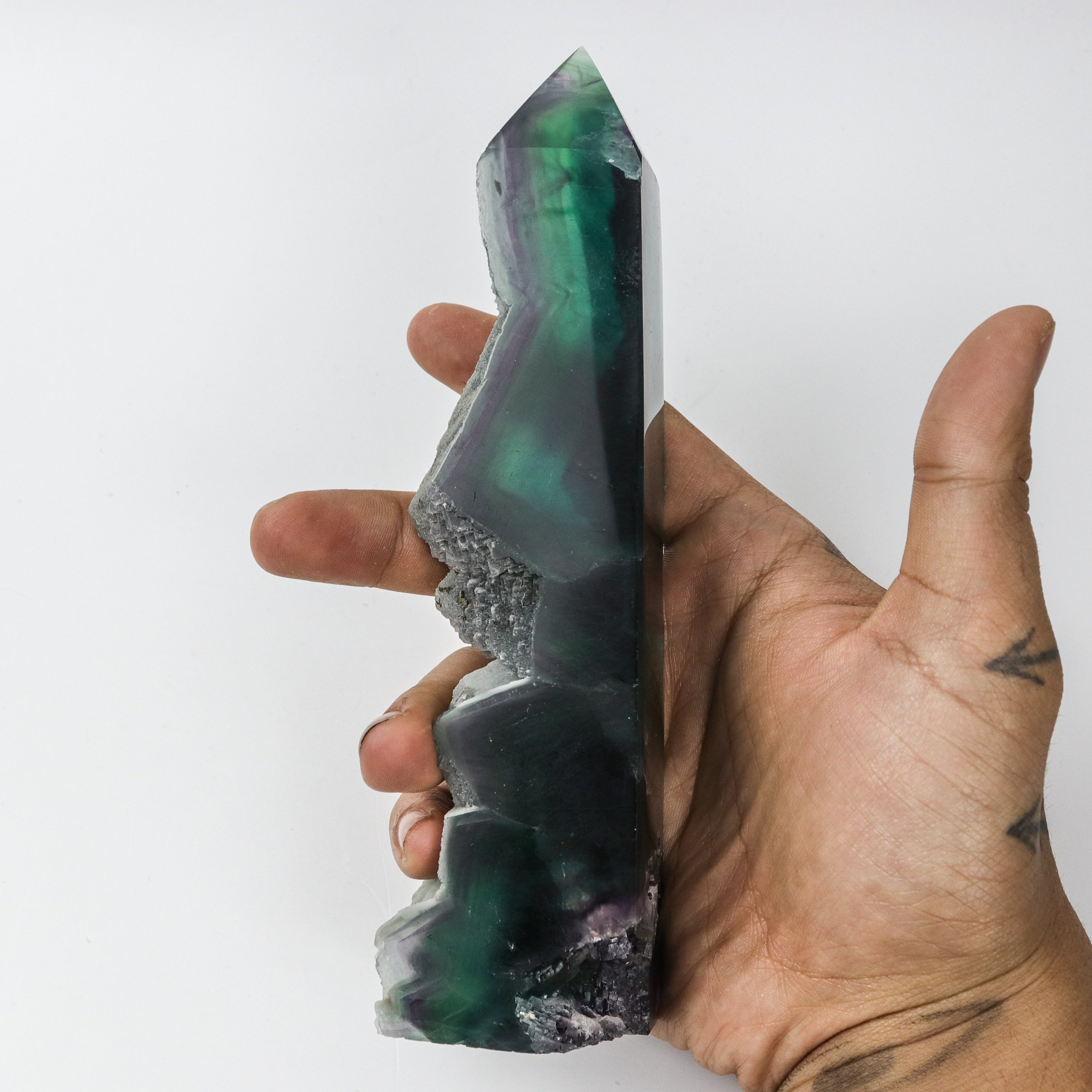7 Inch Raw Edge Fluorite Tower $78