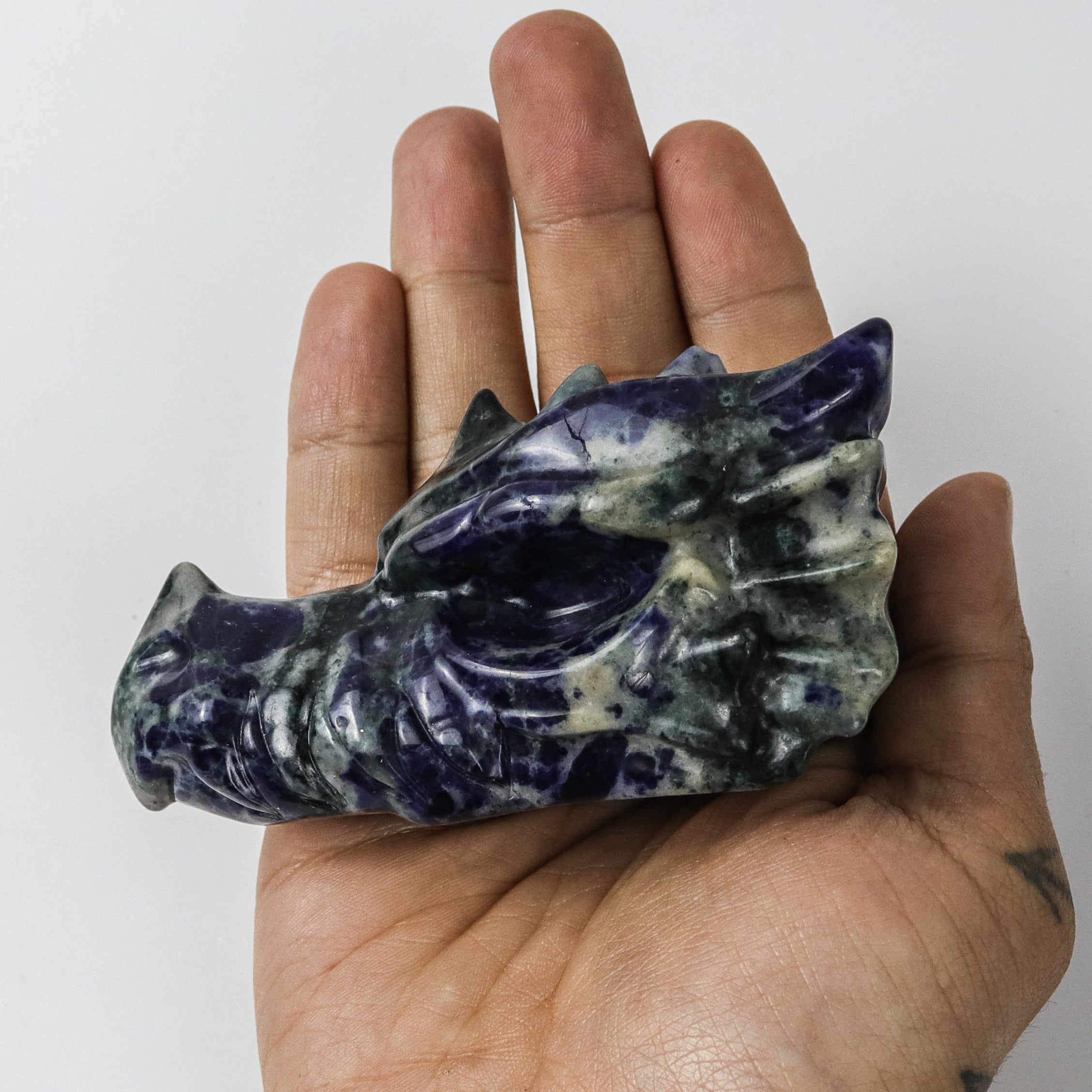 4 Inch Sodalite Dragon Head Carving $27