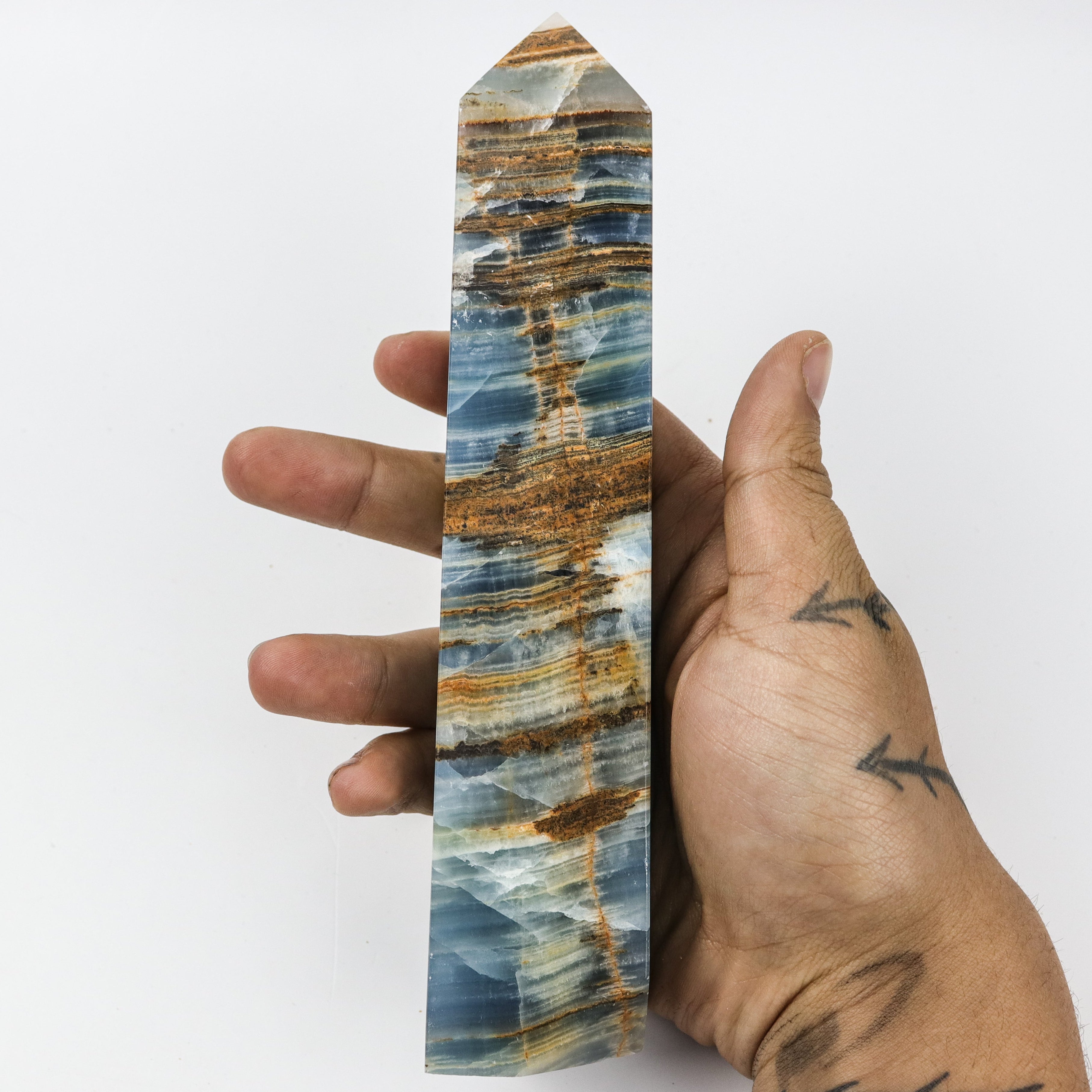 7.75 Inch Blue Onyx Tower $35
