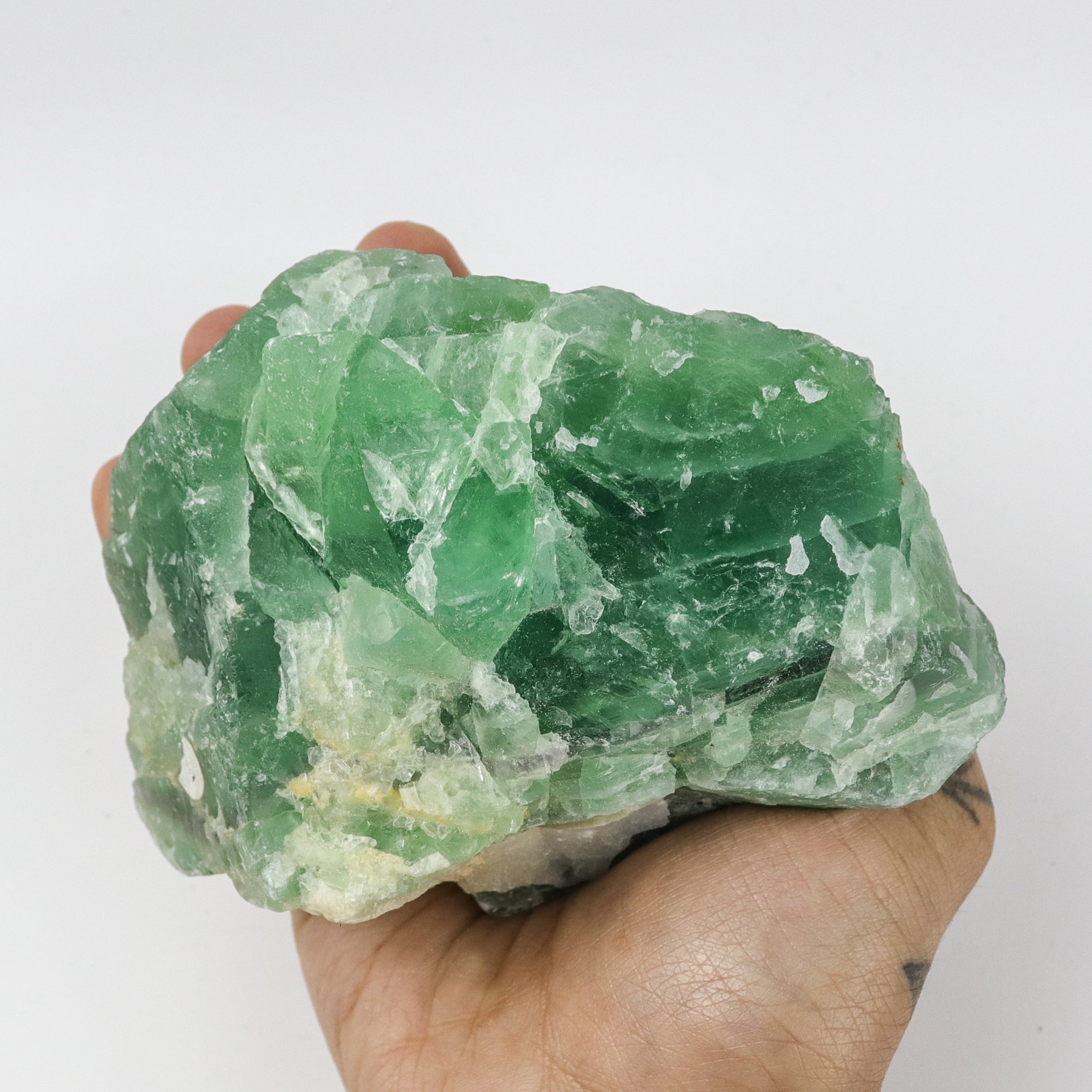 4.5 Inch Large Green Fluorite Raw Specimen $80