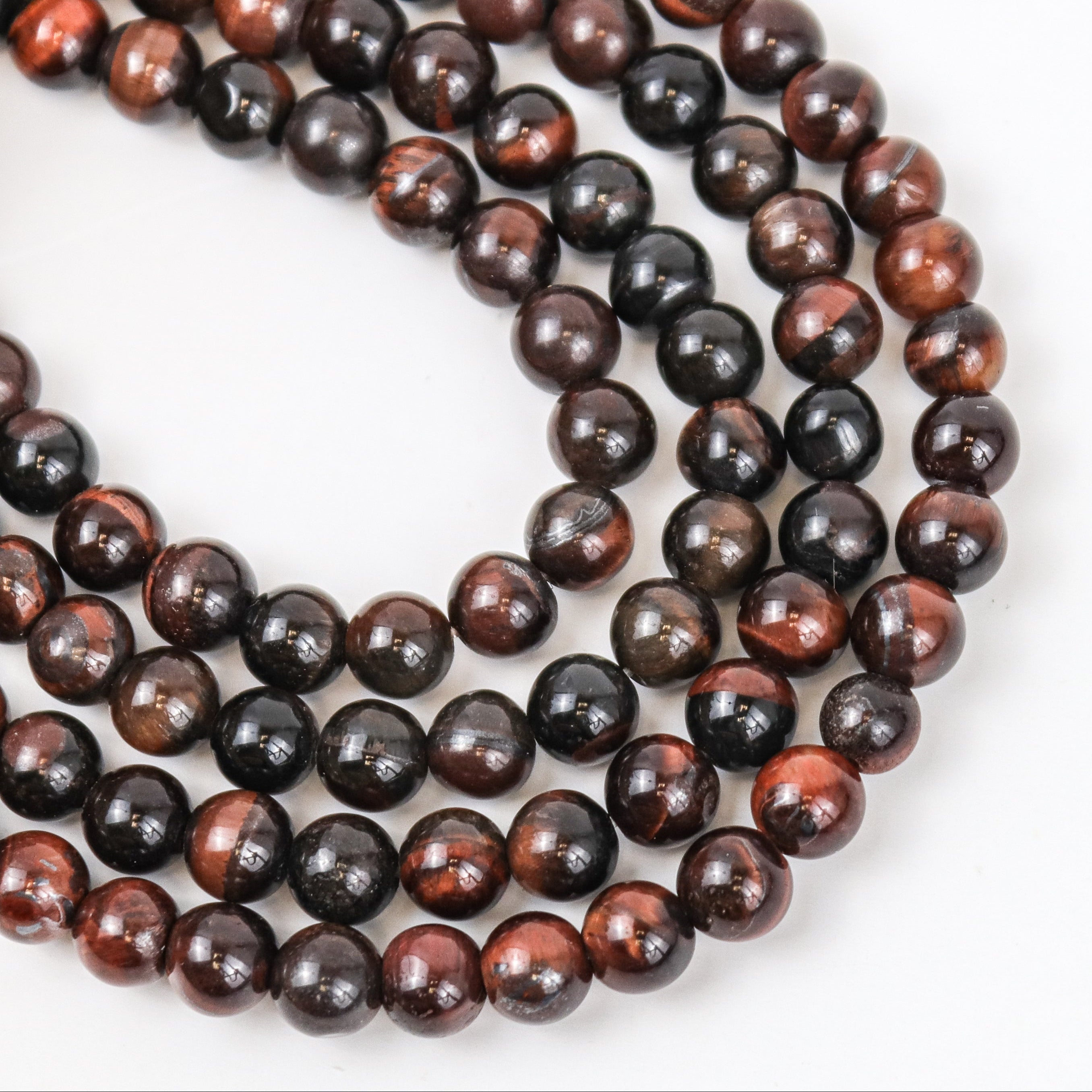 6mm Red Tiger's Eye Bead Strand $6.50