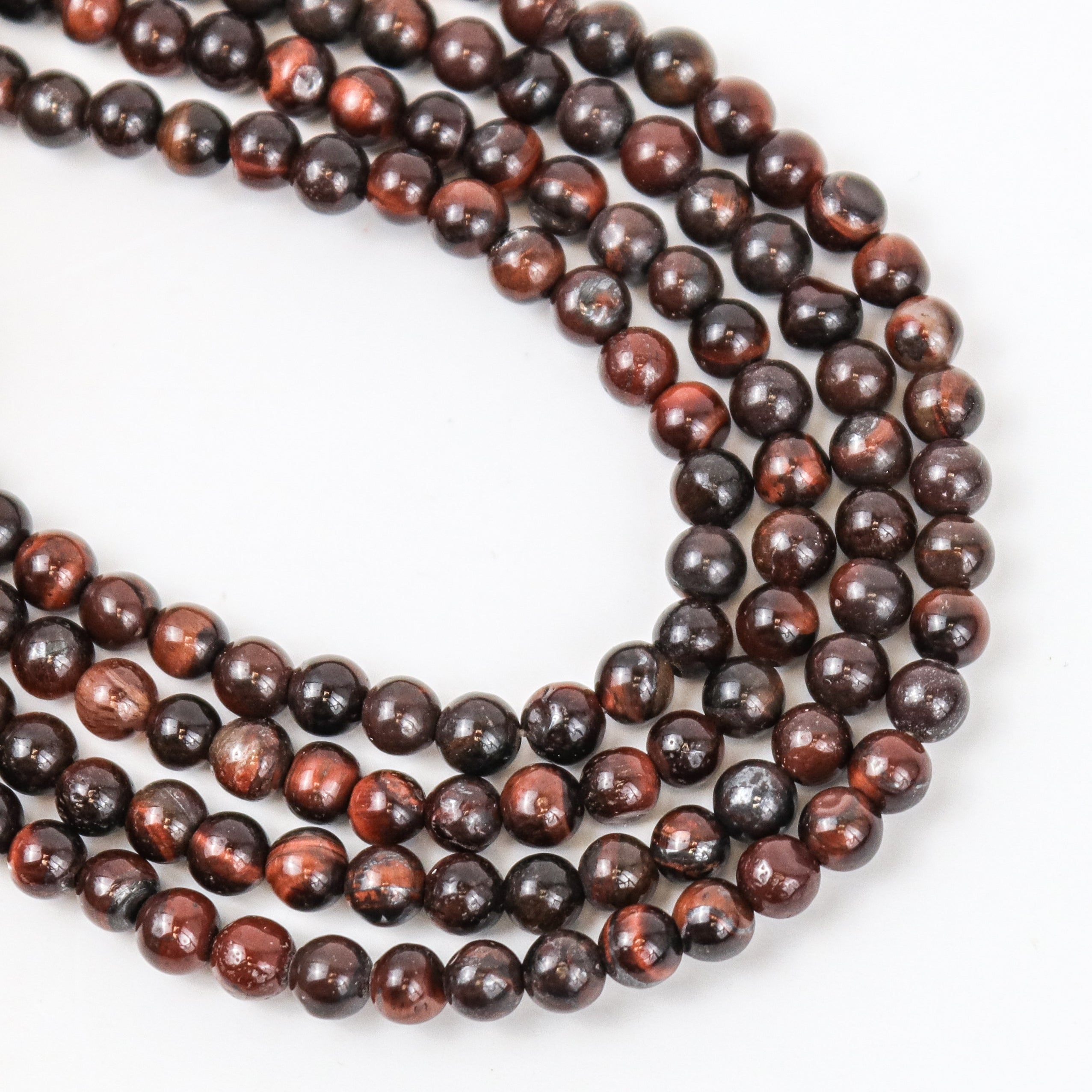 4mm Red Tiger's Eye Bead Strand $5.75