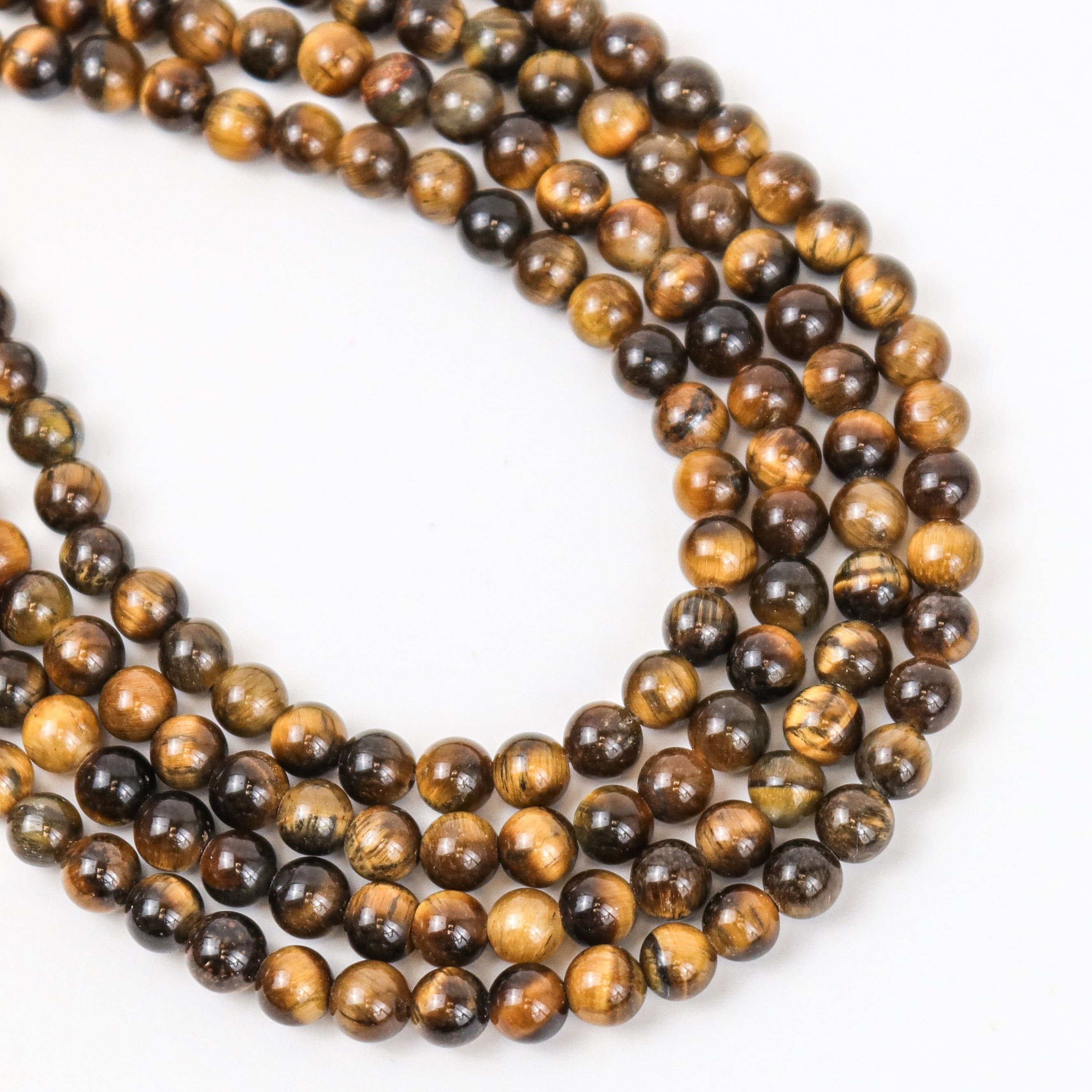 4mm Tiger's Eye Bead Strand $5.50