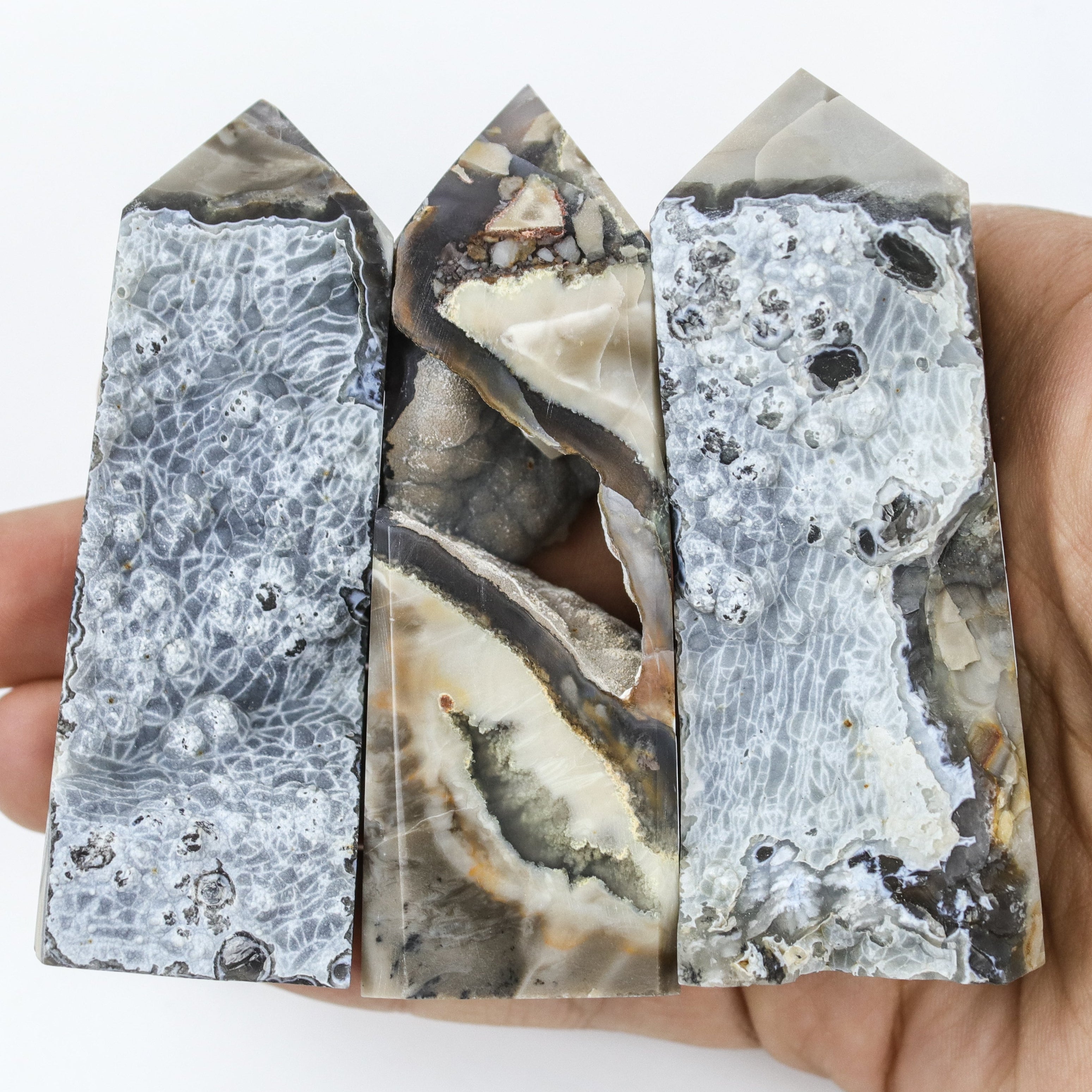 3.5 Inch Volcano Agate Specimen Tower $12