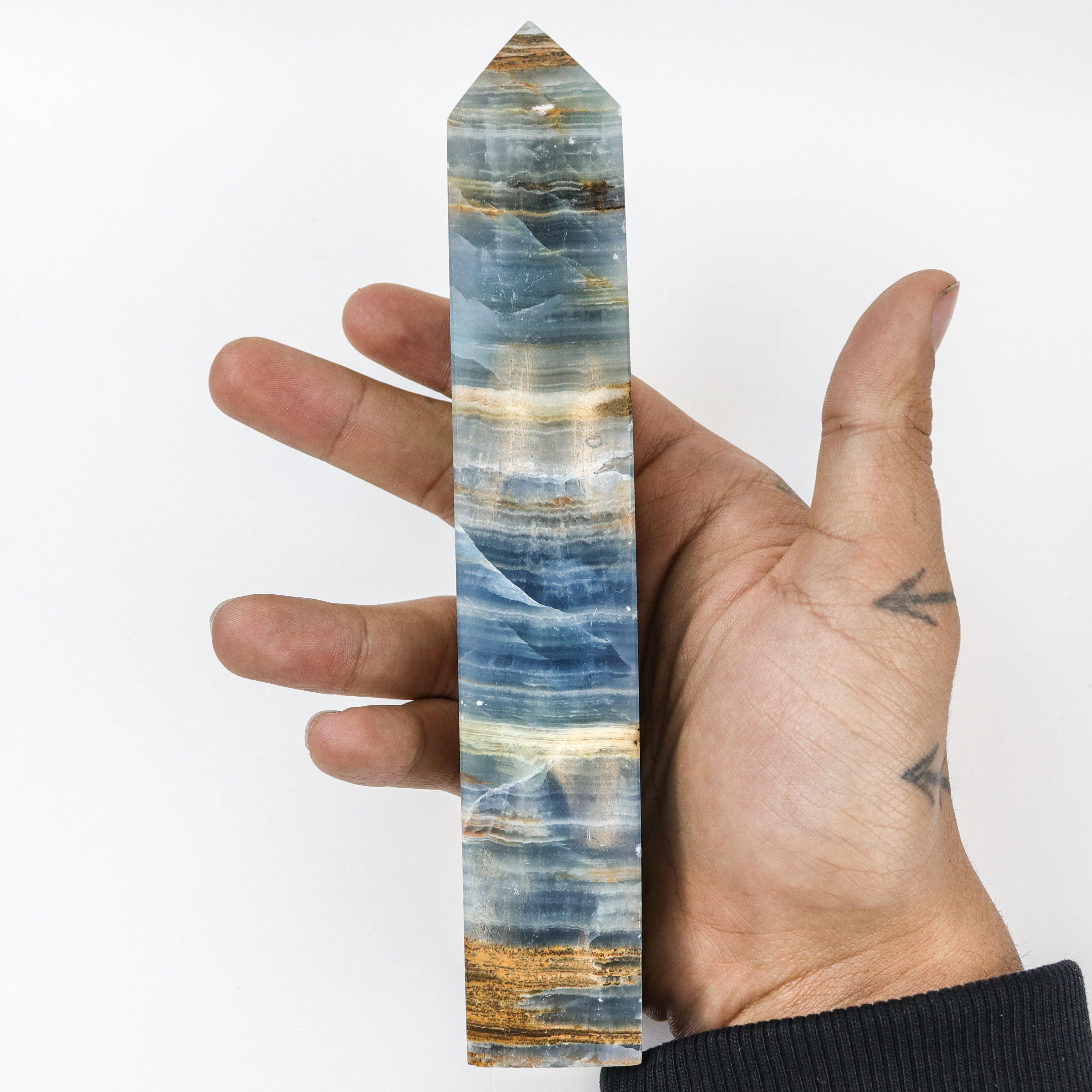 7.5 Inch Blue Onyx Tower $28