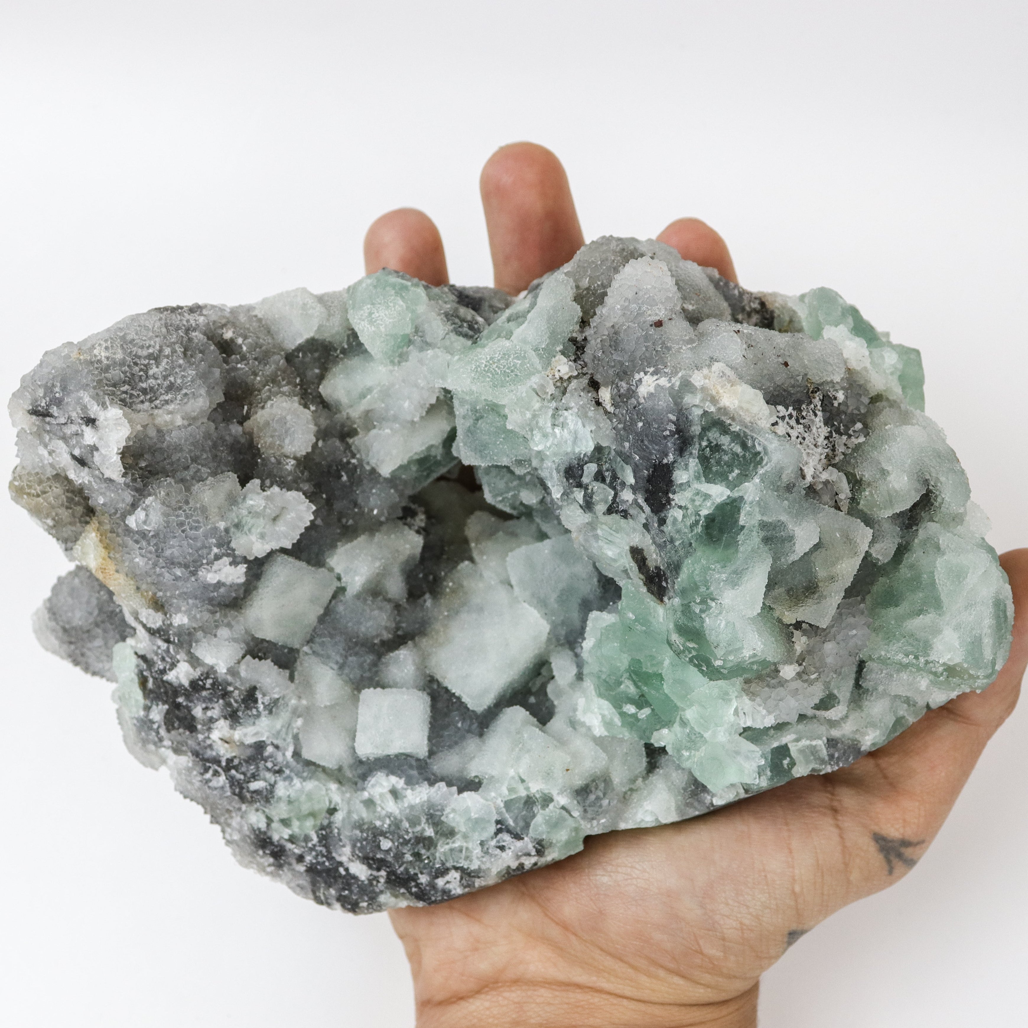6.5 Inch Druzy Fluorite Specimen $97