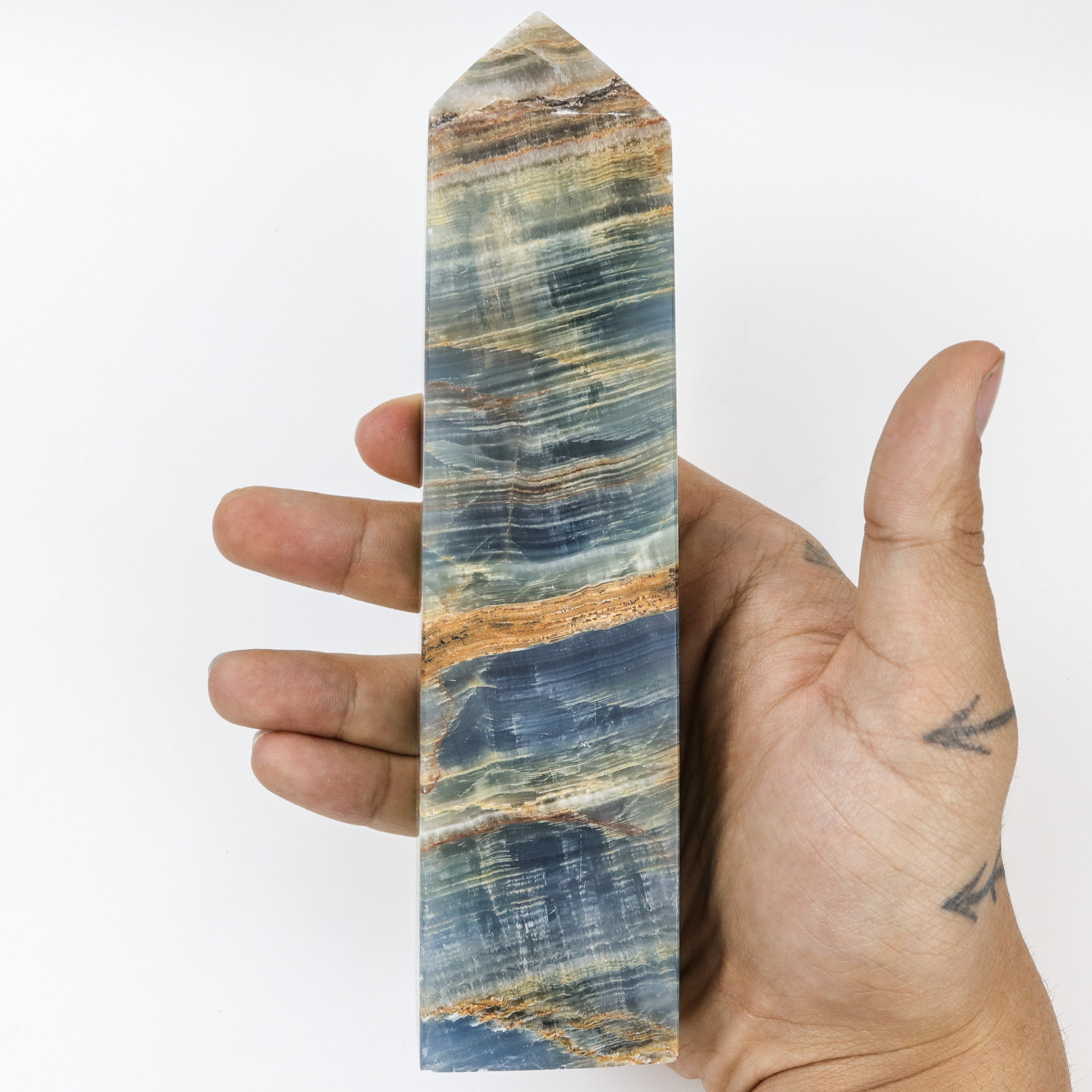 7.25 Inch Blue Onyx Tower $41