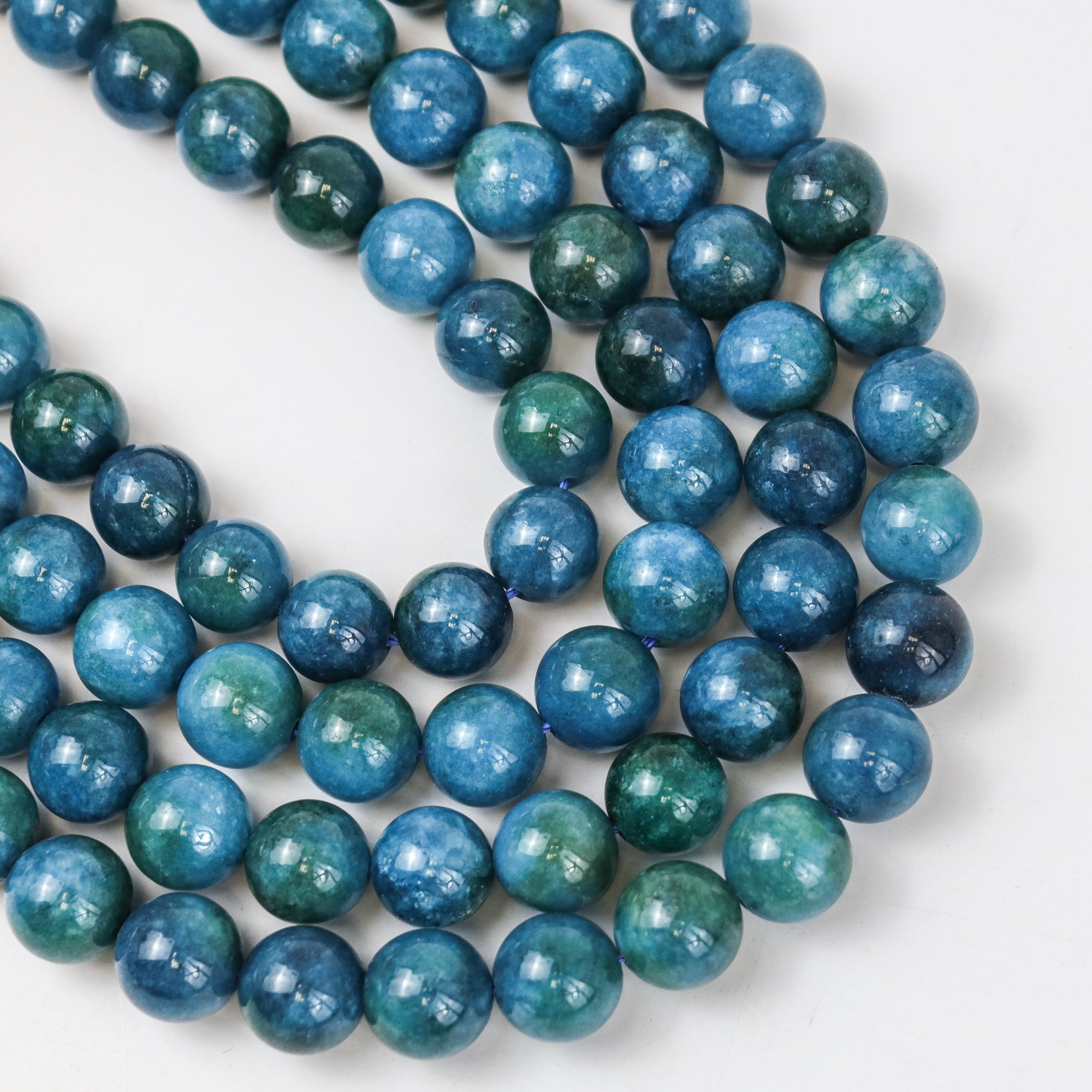 10mm Emperor Blue Chalcedony Bead Strand $11.75