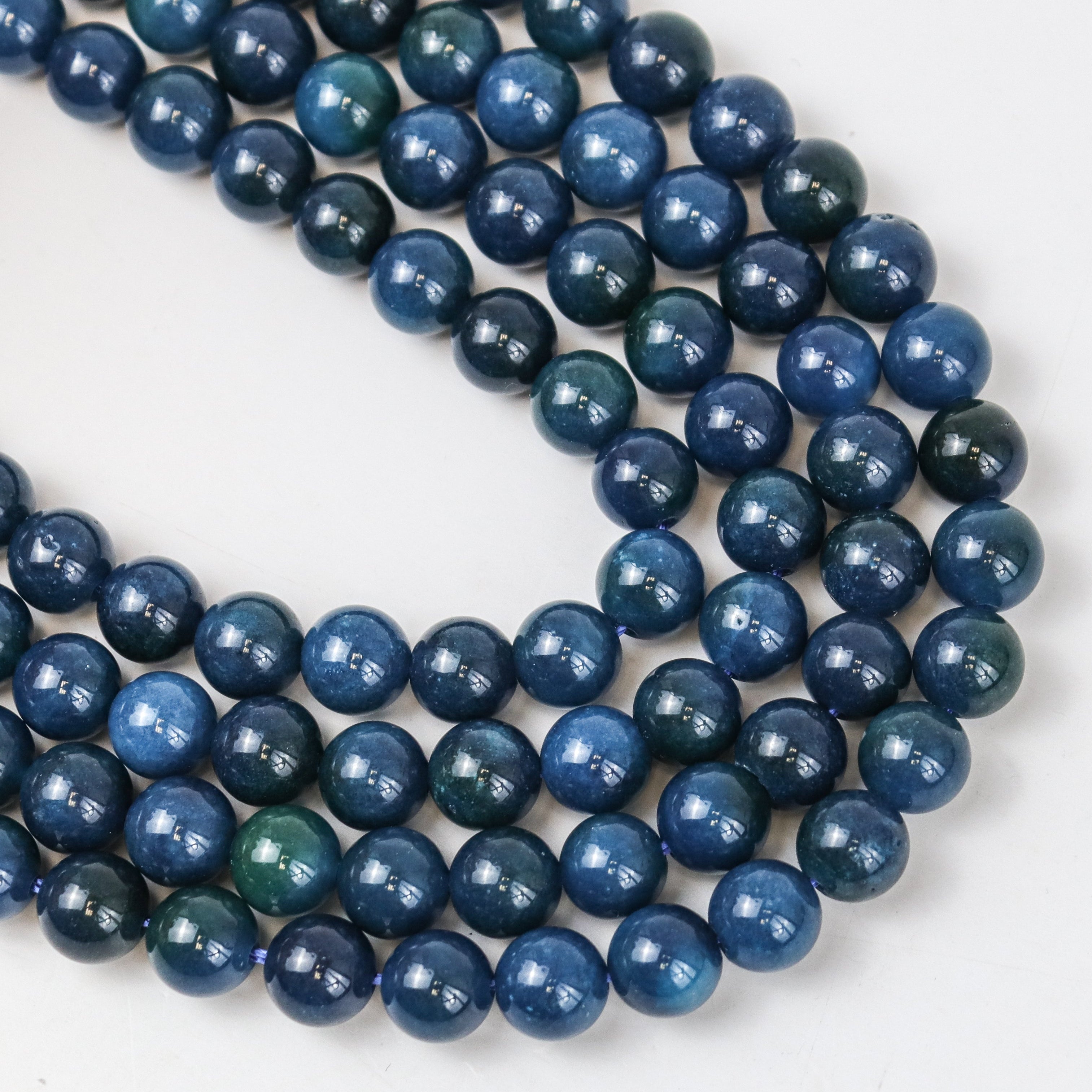 8mm Emperor Blue Chalcedony Bead Strand $10