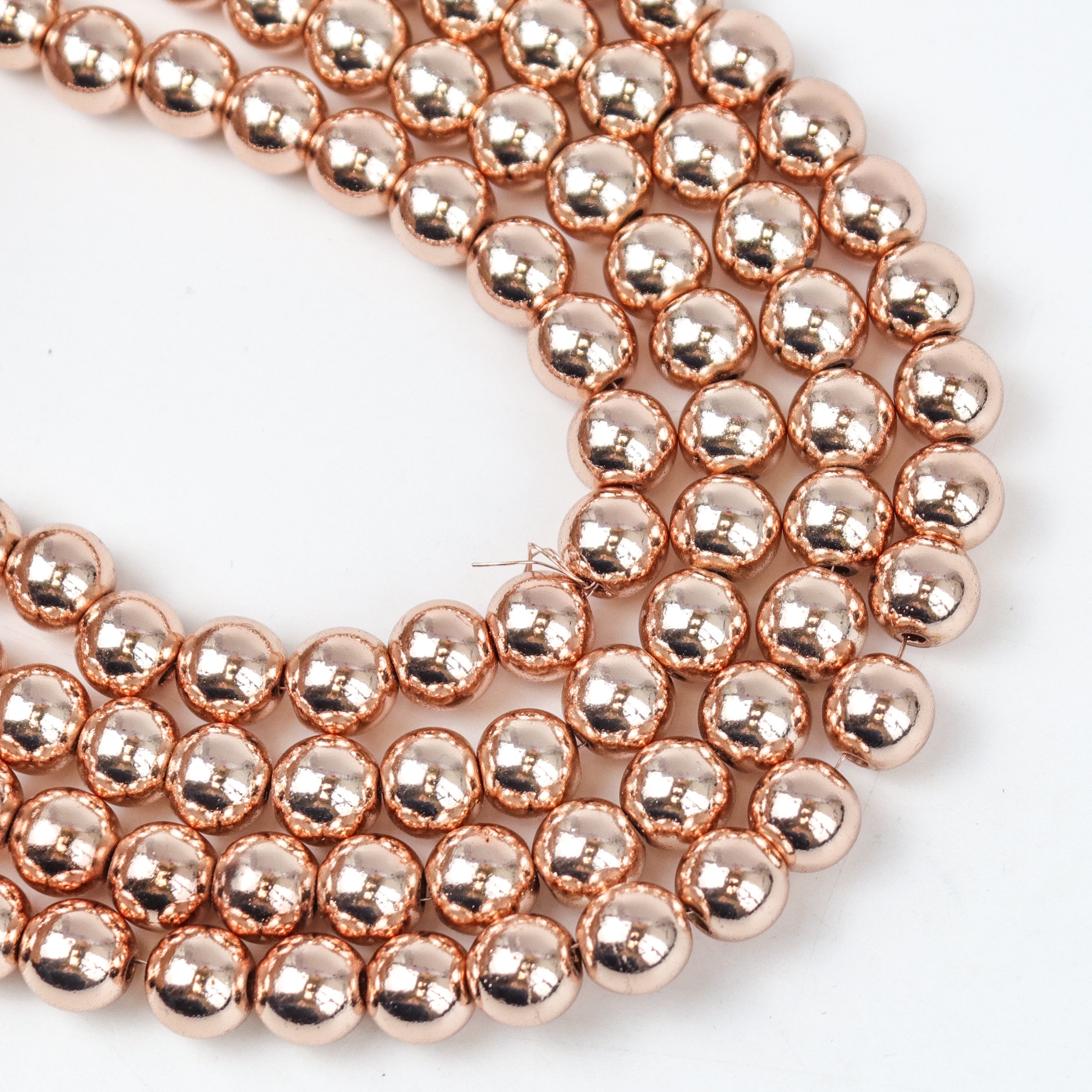 8mm Rose Gold Hematite Bead Strand $4.50