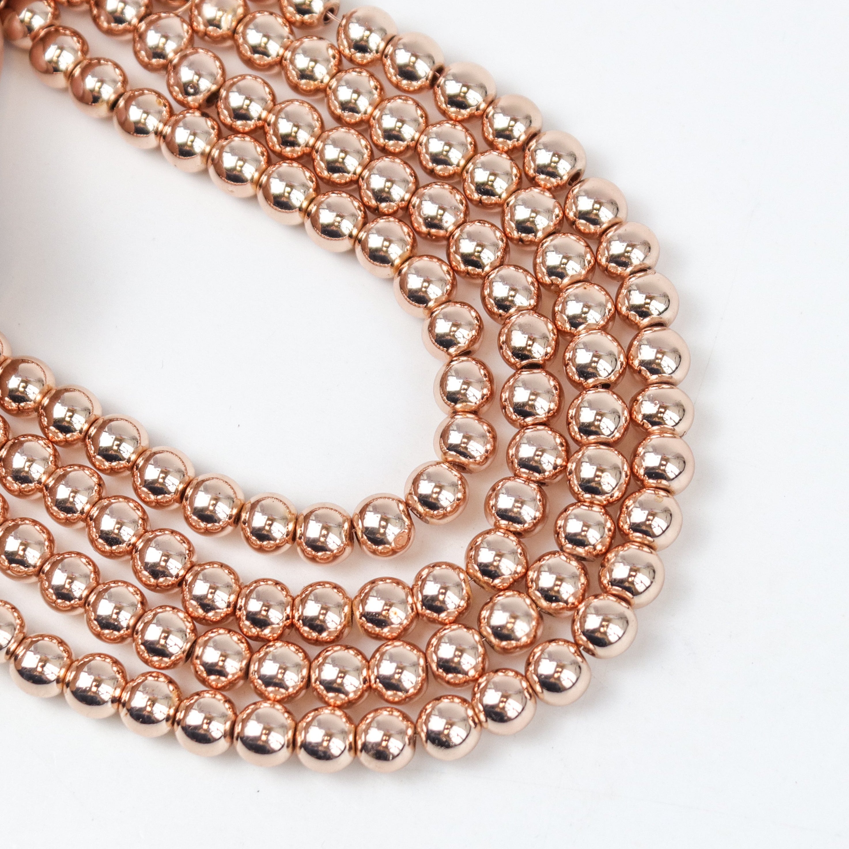 6mm Rose Gold Hematite Bead Strand $4