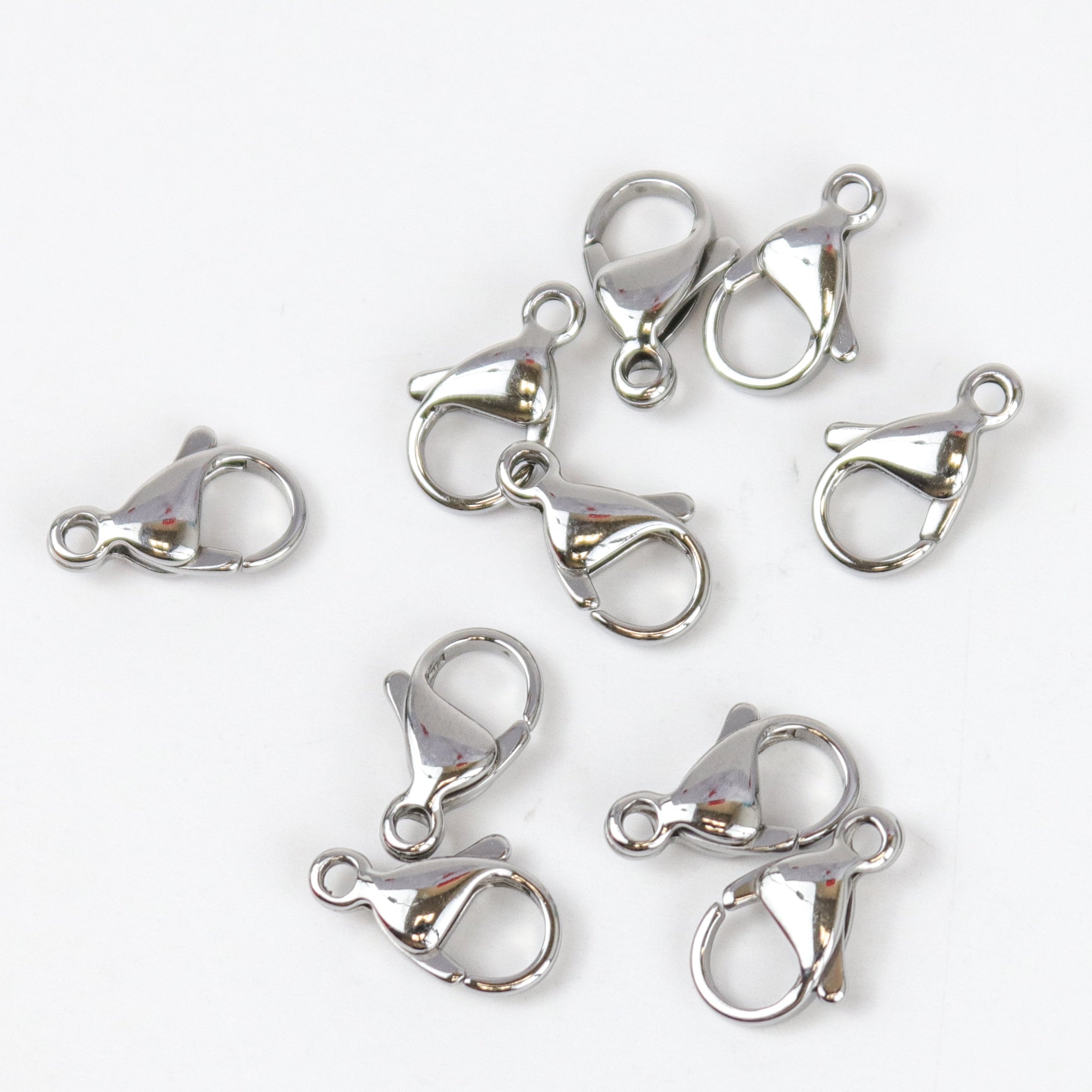13mm Stainless Steel Lobster Clasp Pack (10 Clasps) $3.50
