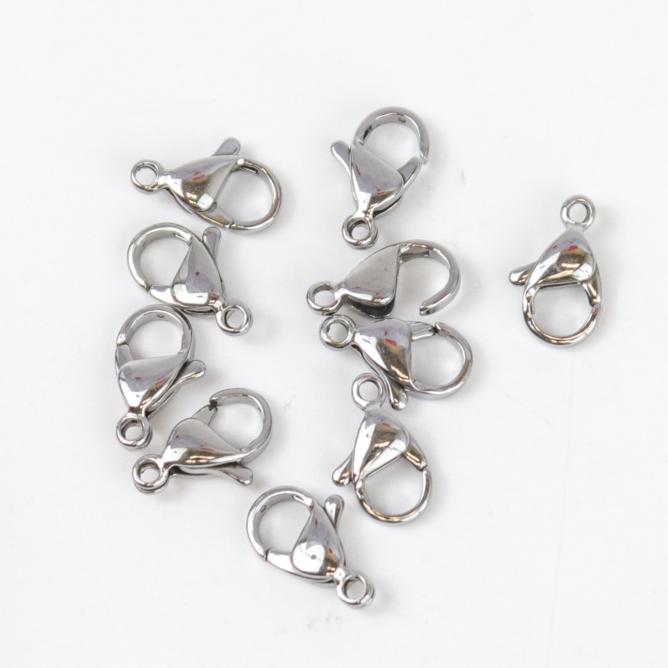 12mm Stainless Steel Lobster Clasp Pack (10 Clasps) $3.50