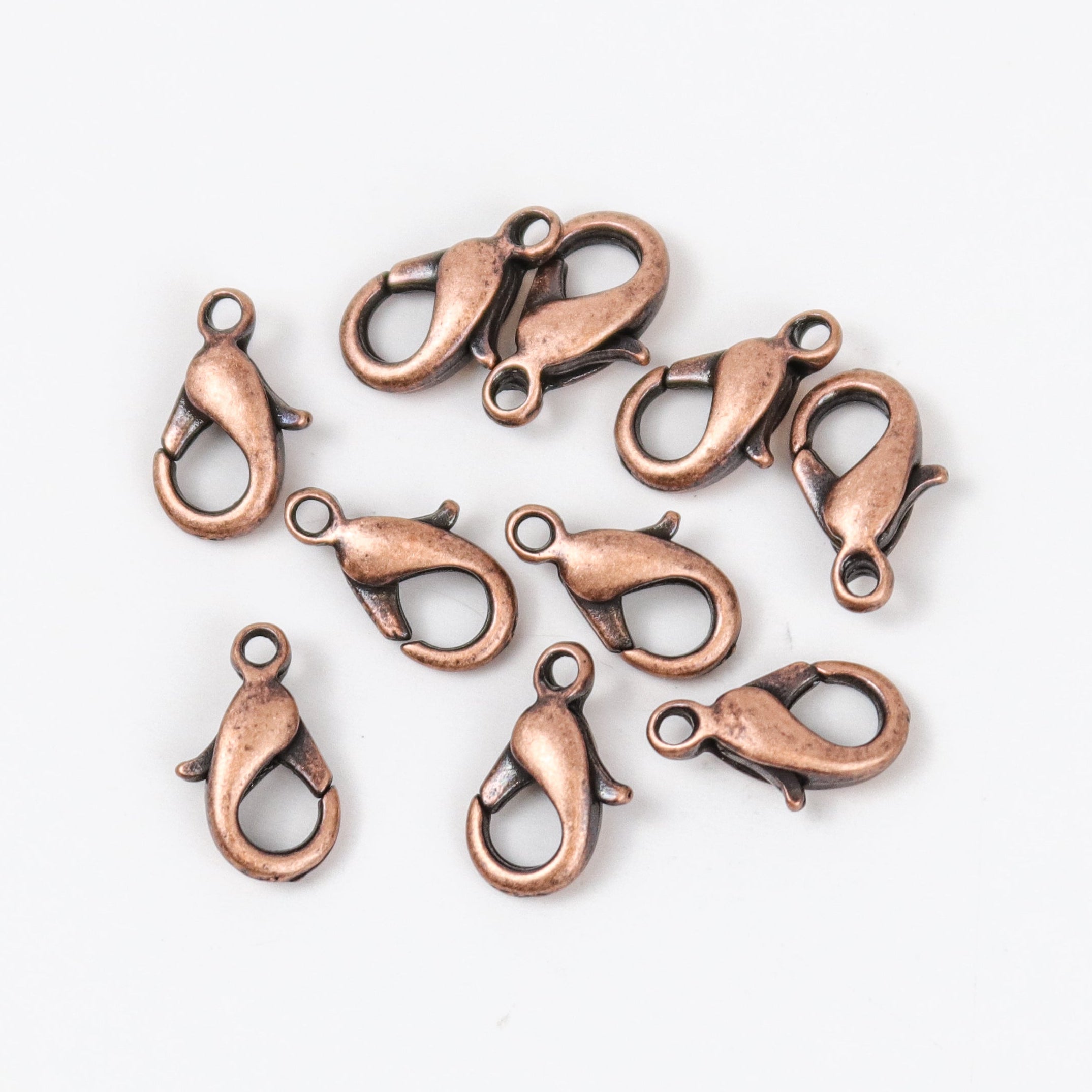 12mm Antique Copper Plated Lobster Clasp Pack (10 Clasps) $6