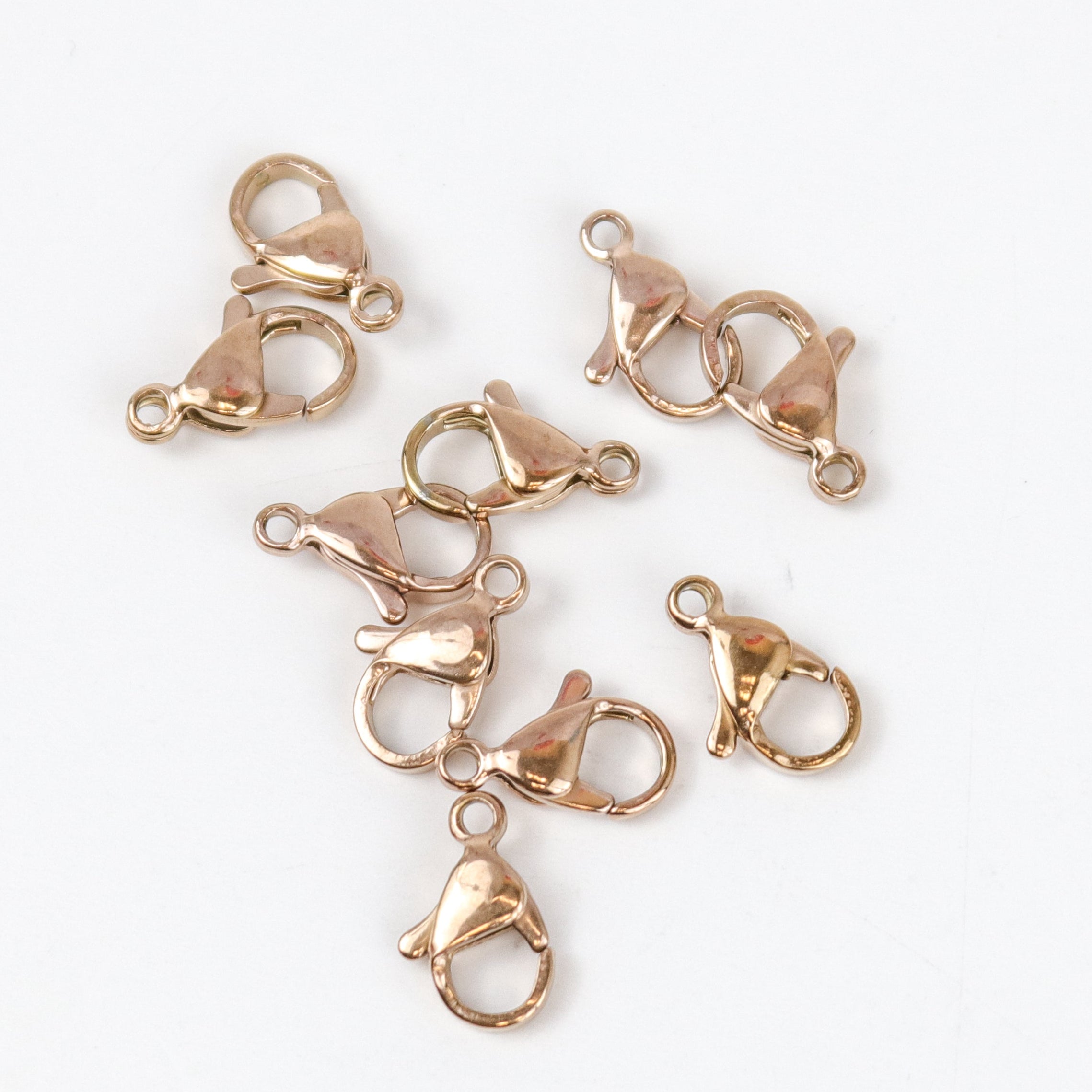 12mm Bronze Stainless Steel Lobster Clasp Pack (10 Clasps) $3.50