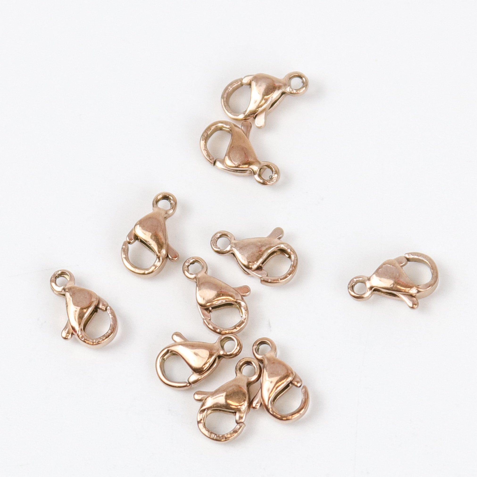 9mm Bronze Stainless Steel Lobster Clasp Pack (10 Clasps) $3.00