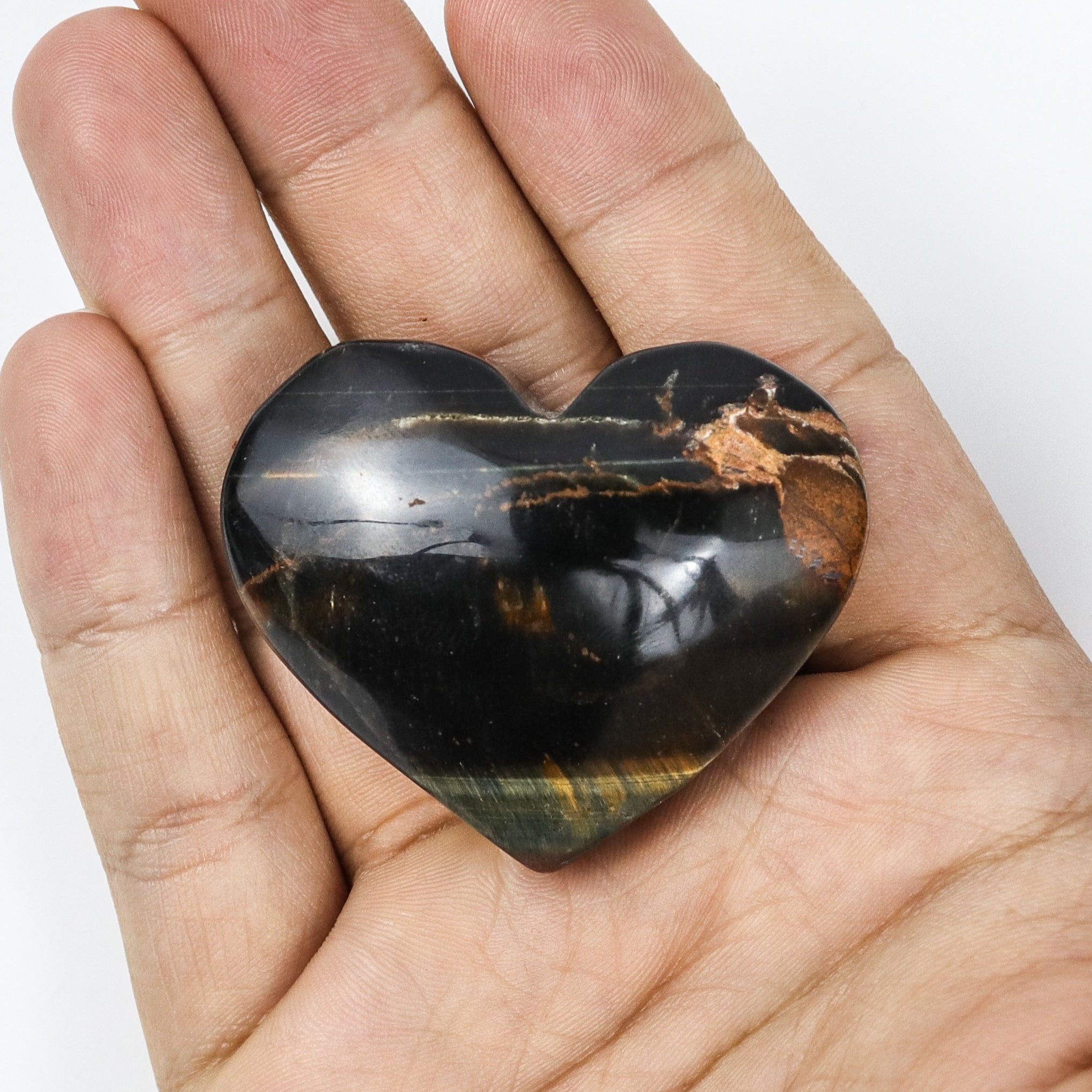 1.75 Inch Blue Tigers Eye Heart