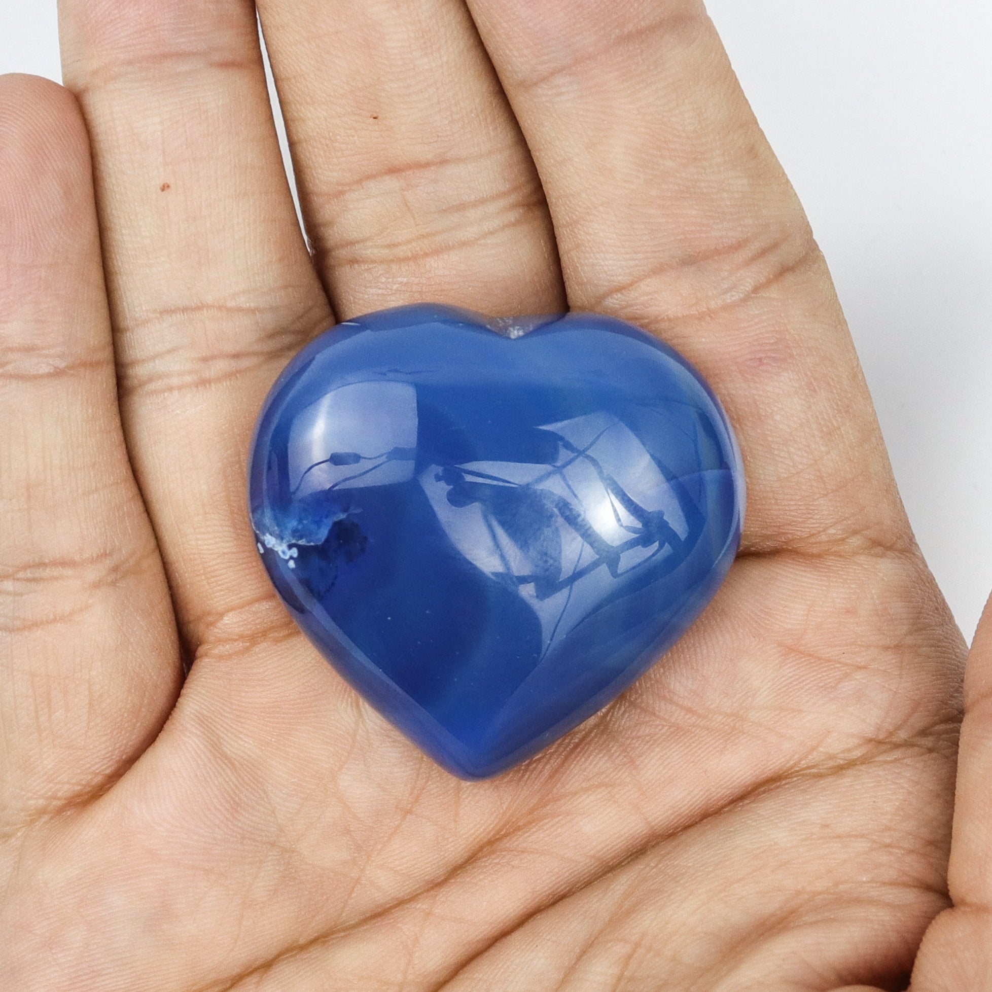 1.5 Inch Dyed Blue Agate Heart