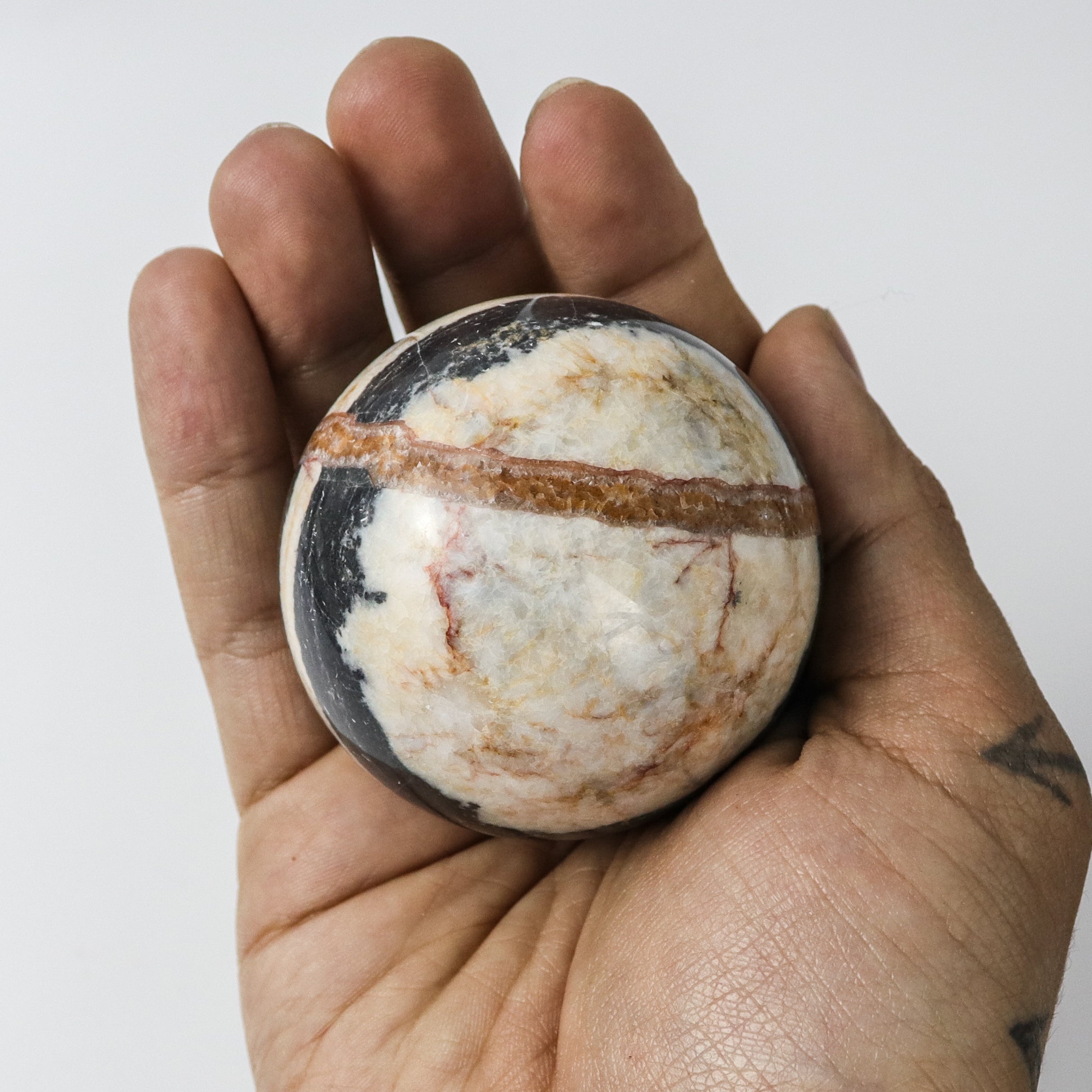 1.5 Inch Jasper Quartz Calcite Sphere $15