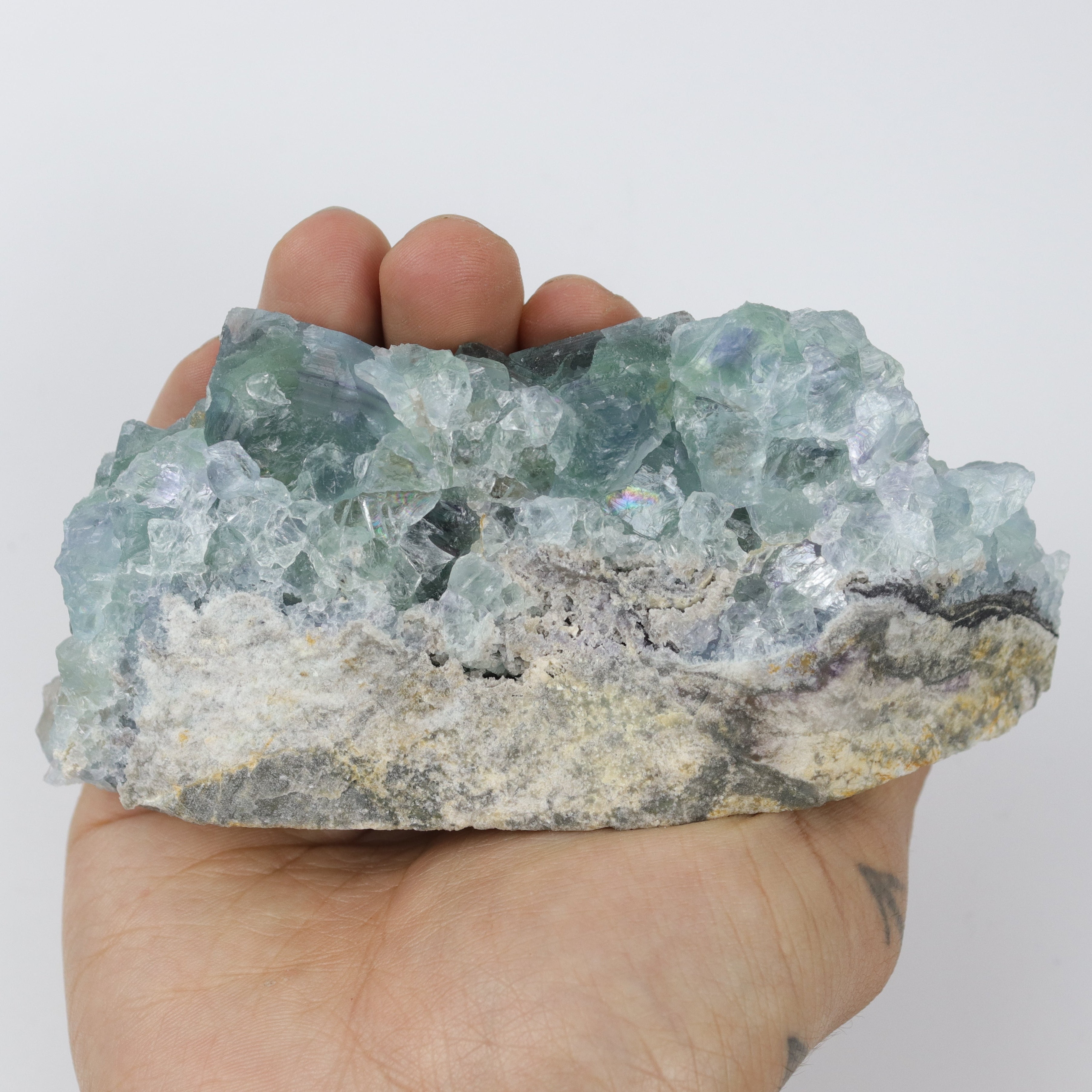 5 Inch Green Fluorite Specimen w Stand $126