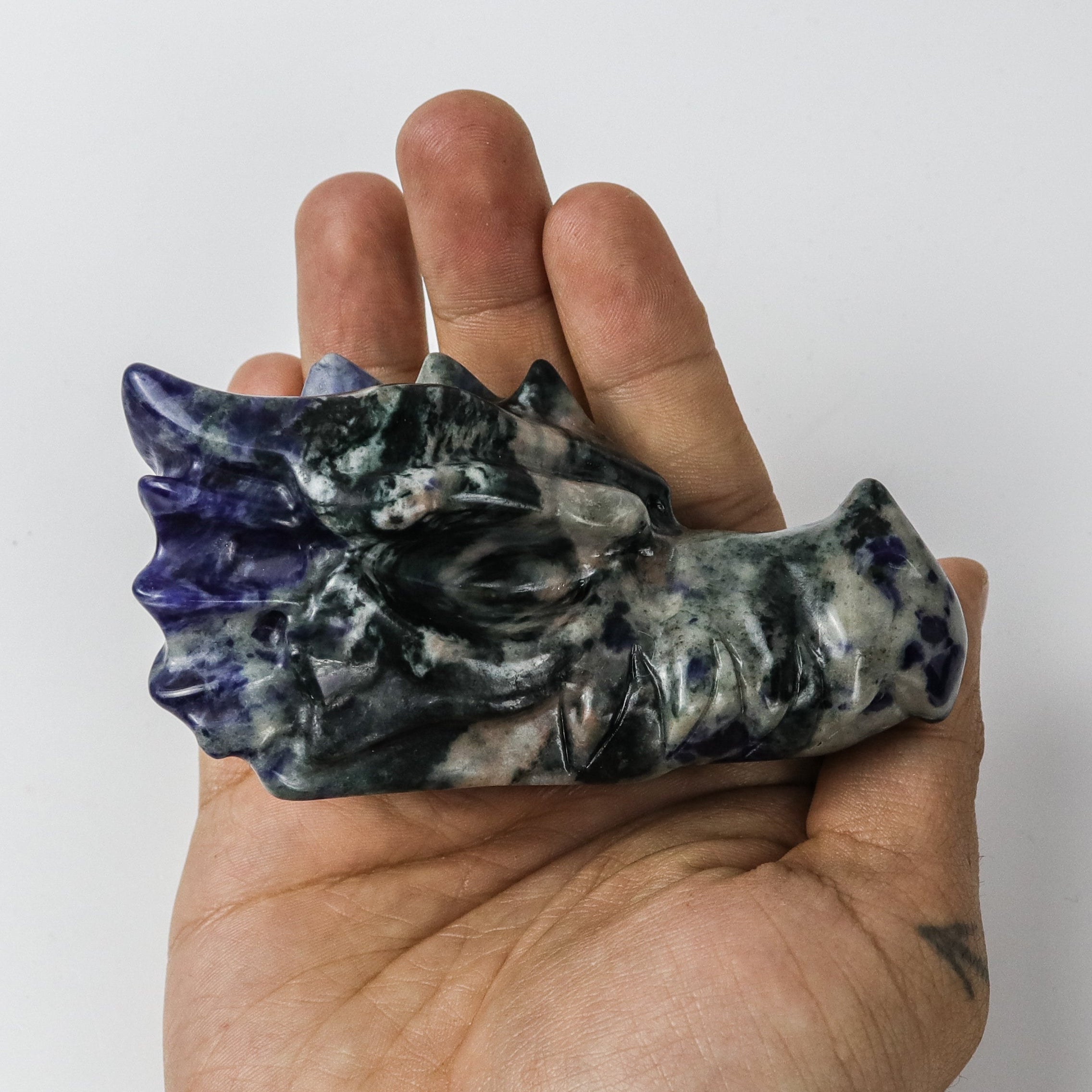 4 Inch Sodalite Dragon Head Carving $27