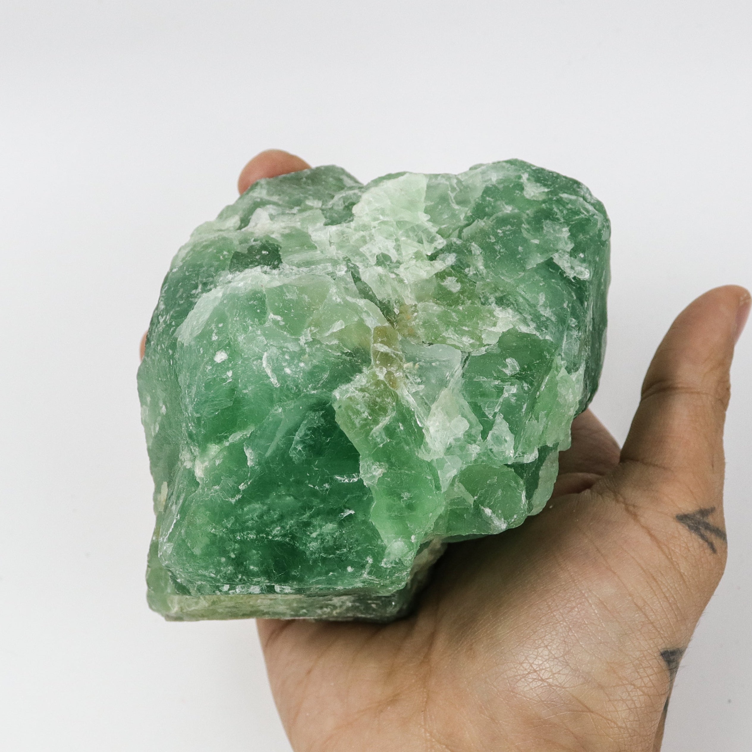 4.5 Inch Large Green Fluorite Raw Specimen $80