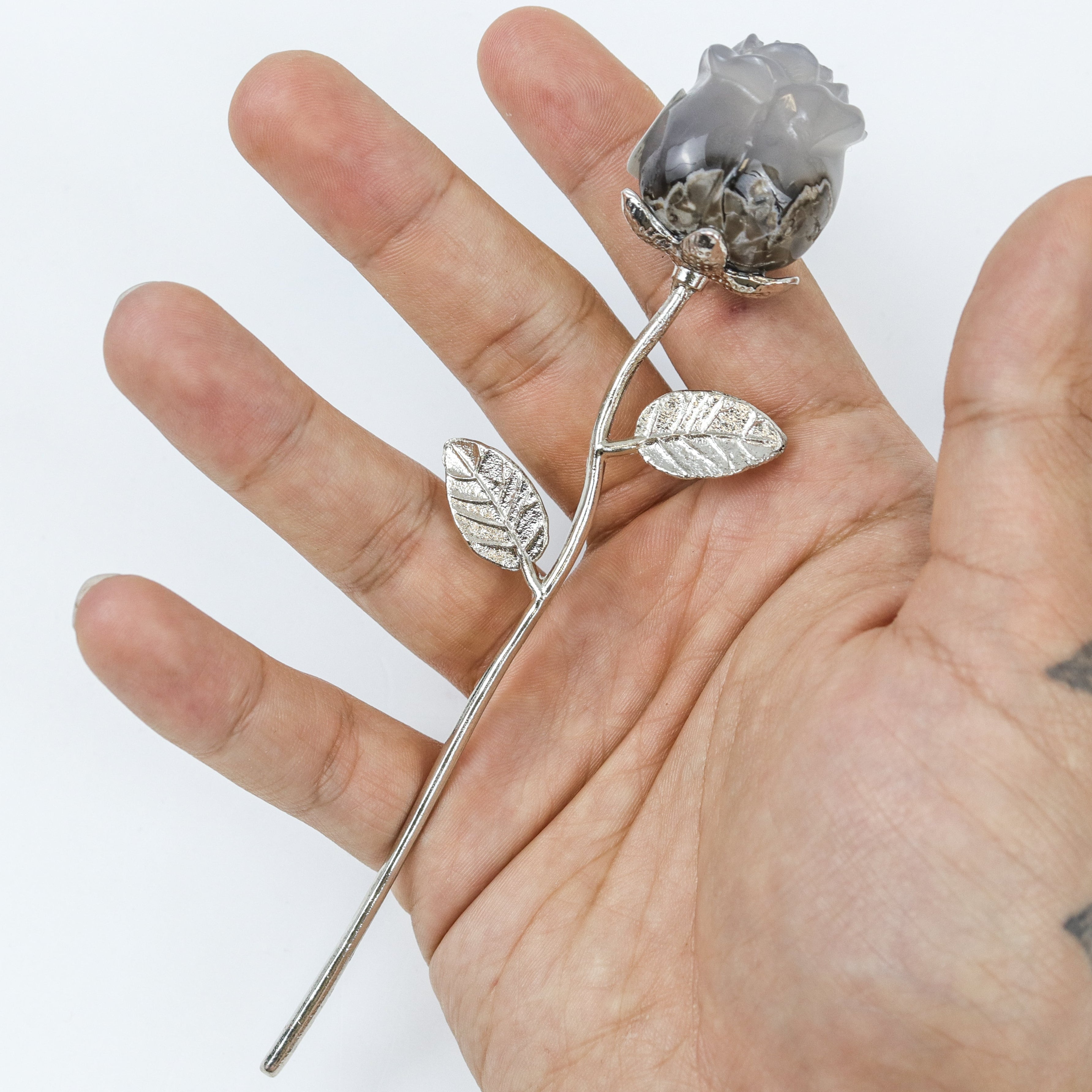 6 Inch Volcano Agate Rose $15