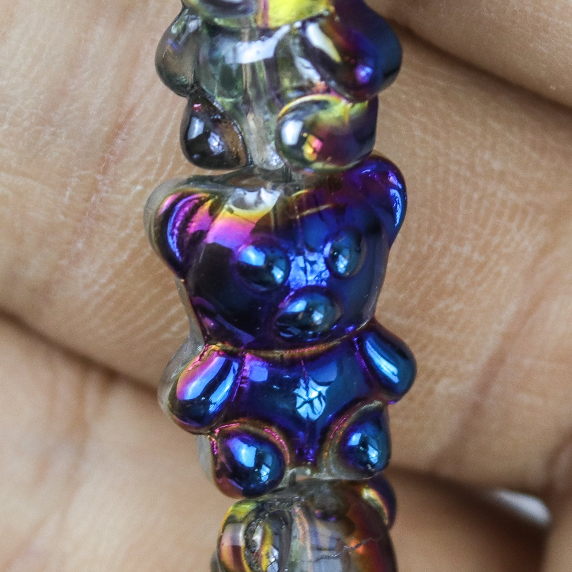 15x12mm Glass Bear Bead Half Strand $2.50