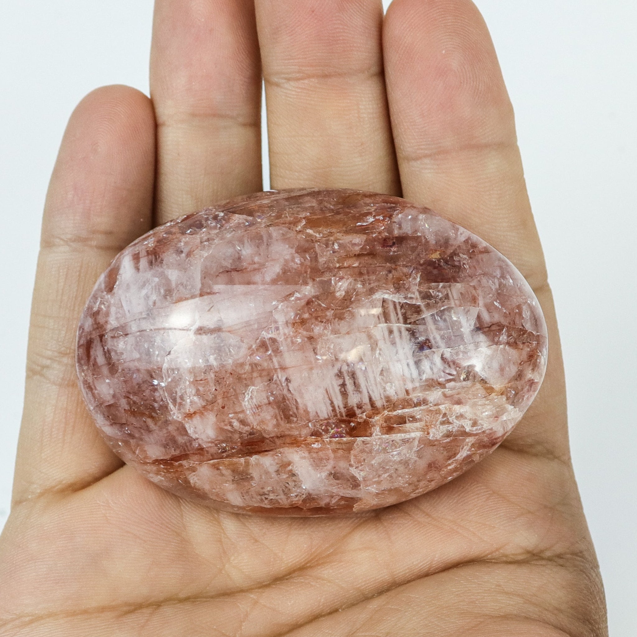 2.5 Inch Fire Quartz Palm Stone $6