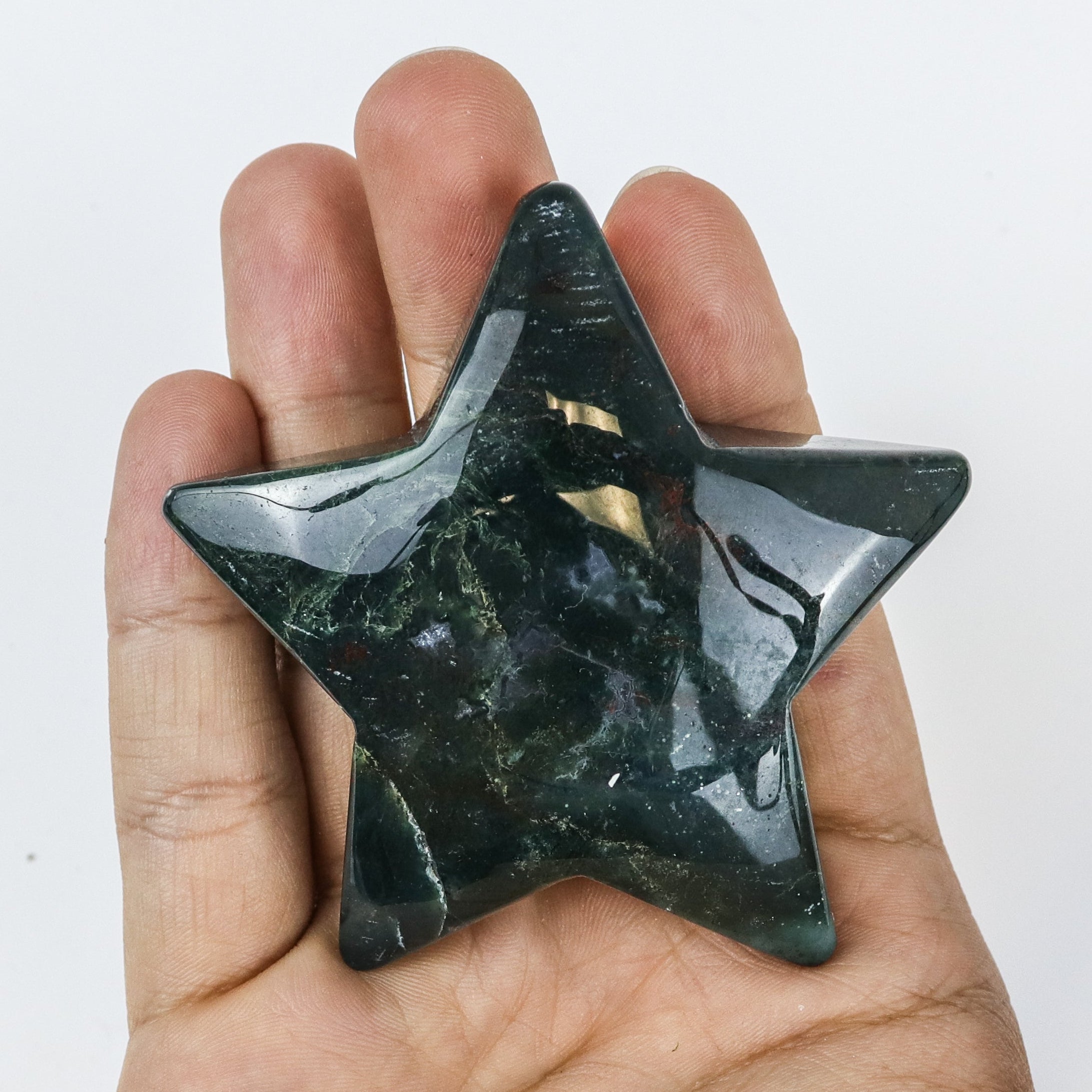 2.75 Inch Moss Agate Star $7