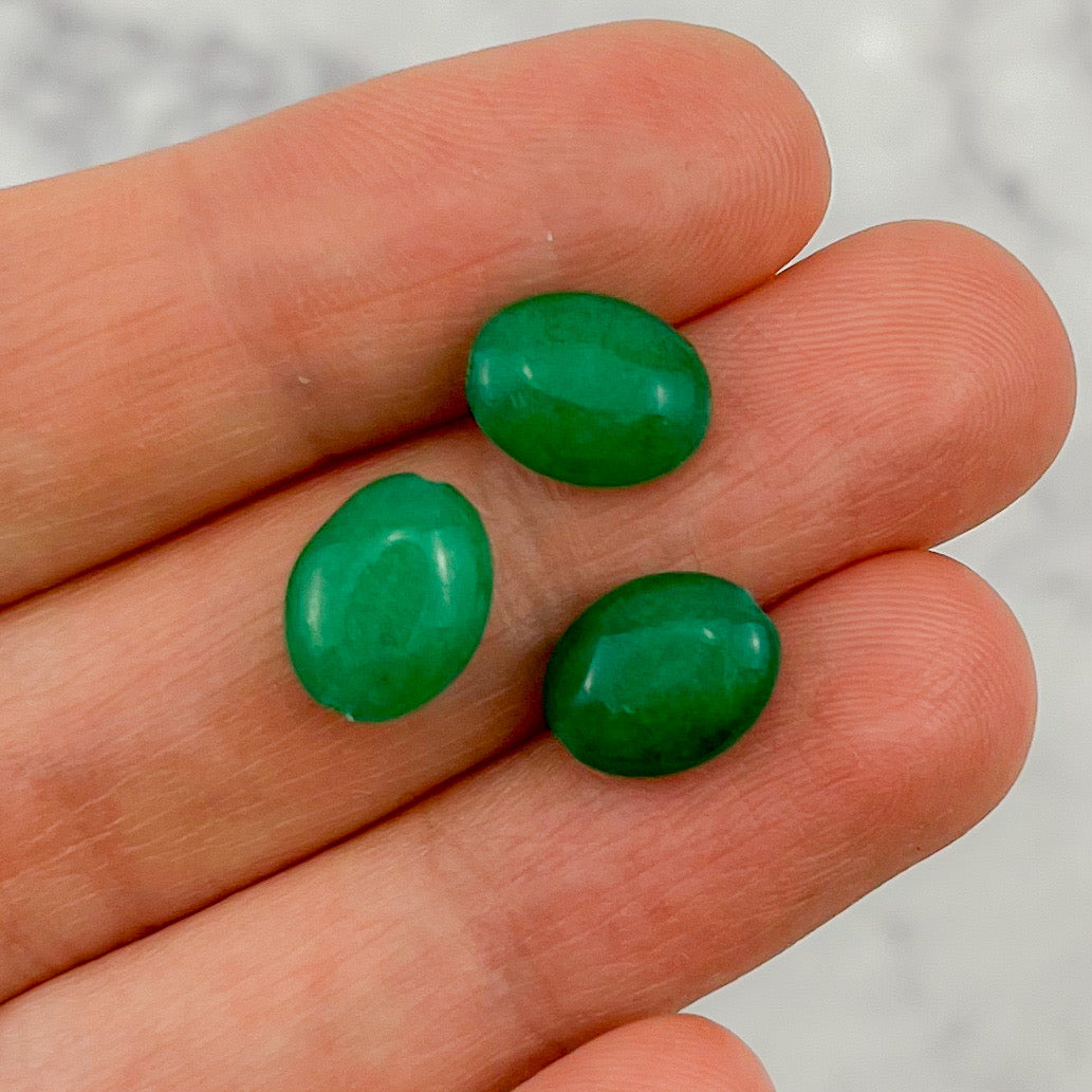 10mm x 9mm Green Aventurine Oval Bead Pack (10 Beads)