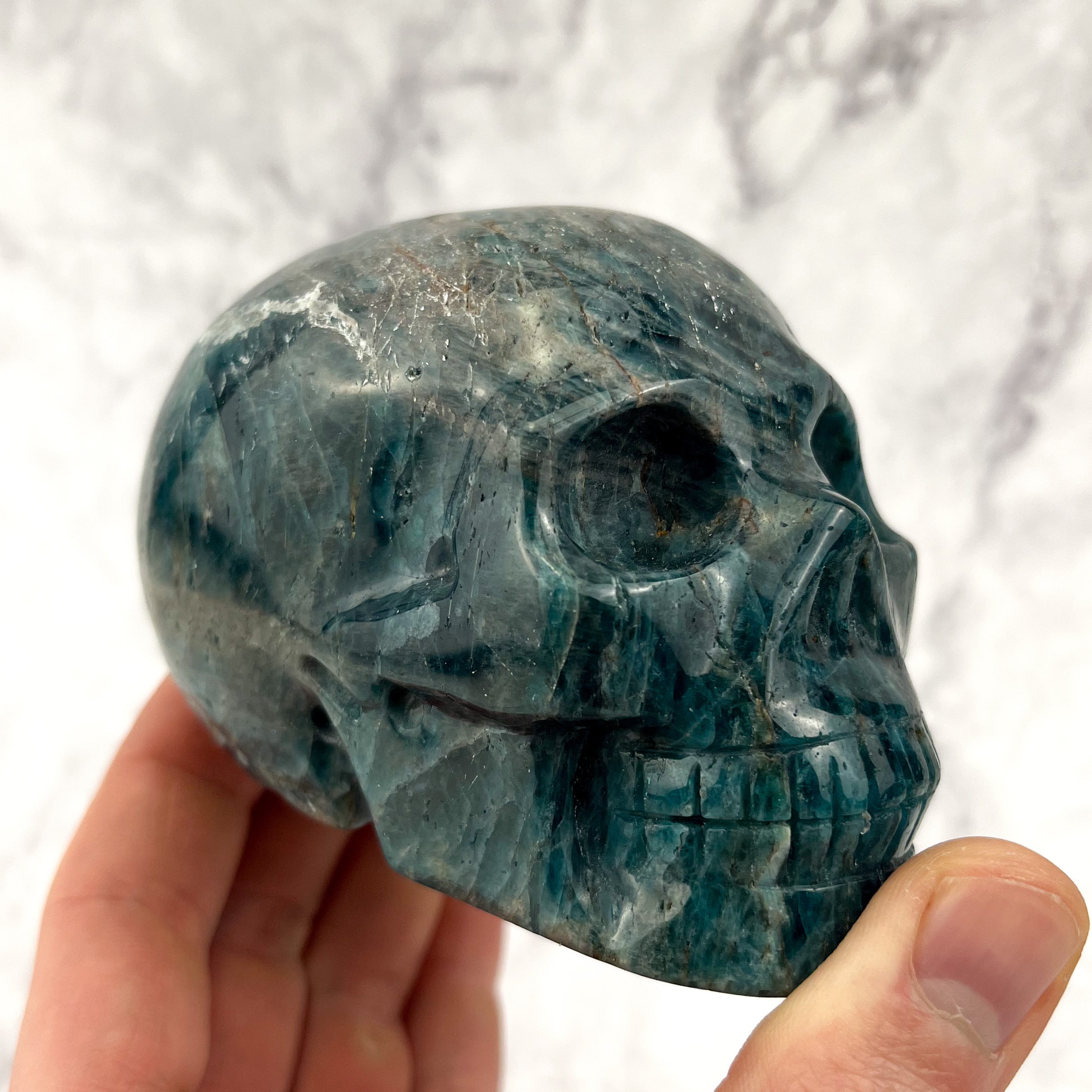 3.75 Inch Blue Apatite Skull U165
