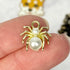 16mm Gold Plate Pearl Spider Charm D25