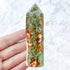 3.5 Inch Carnelian Moss Agate Tower N13