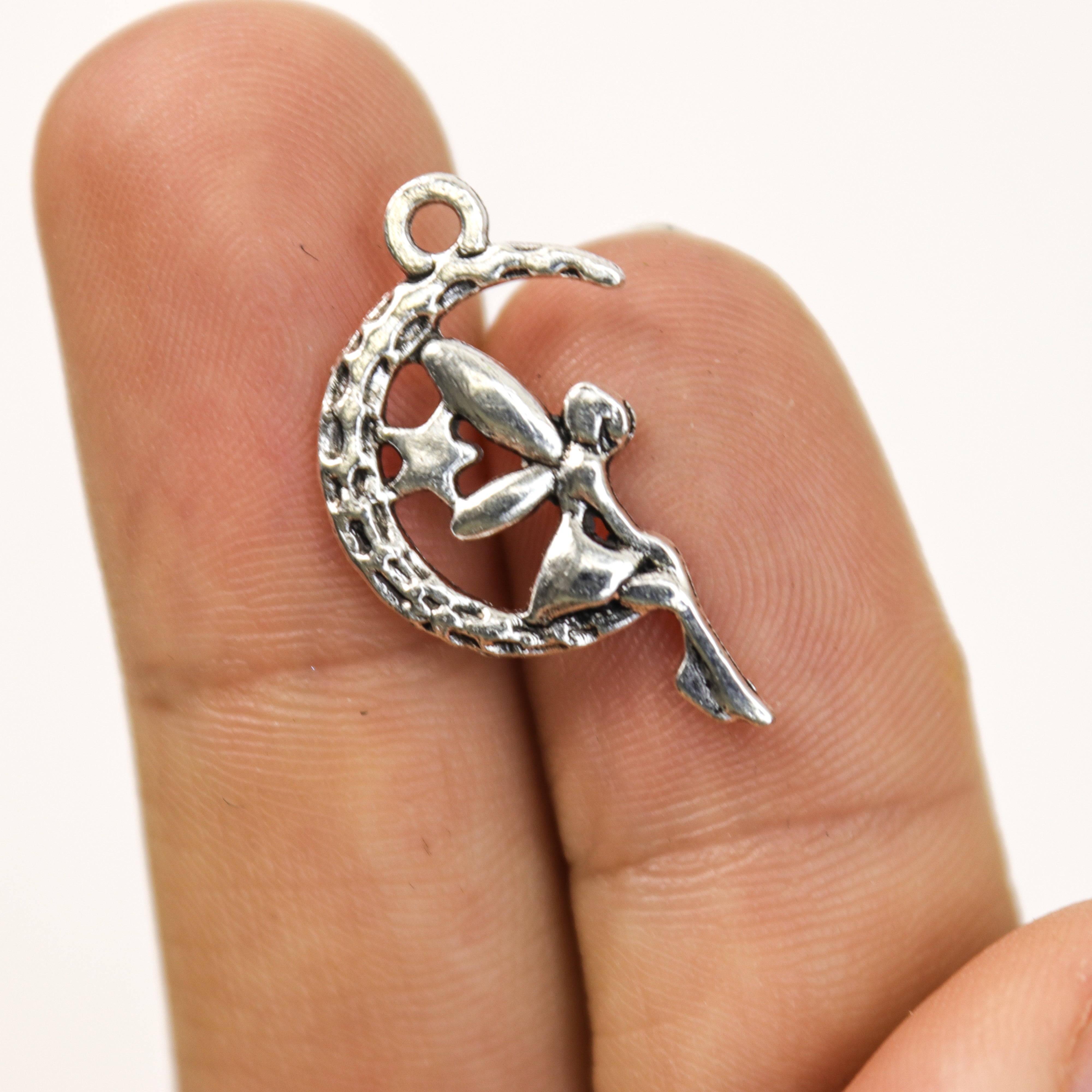 $1.50 Fairy On Moon Alloy Charm Pack (5 Charms)