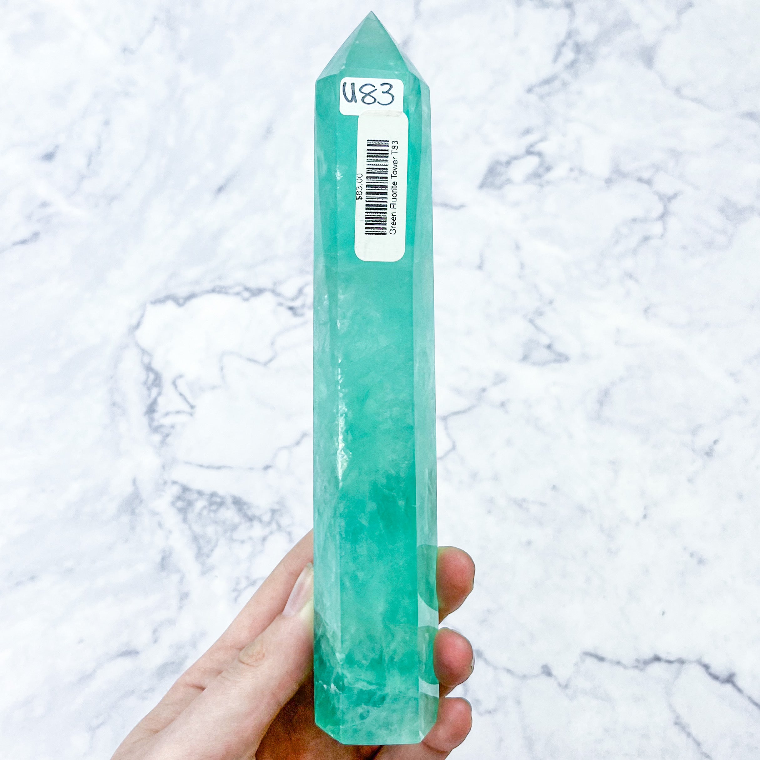 7.25 Inch Green Fluorite Tower U83